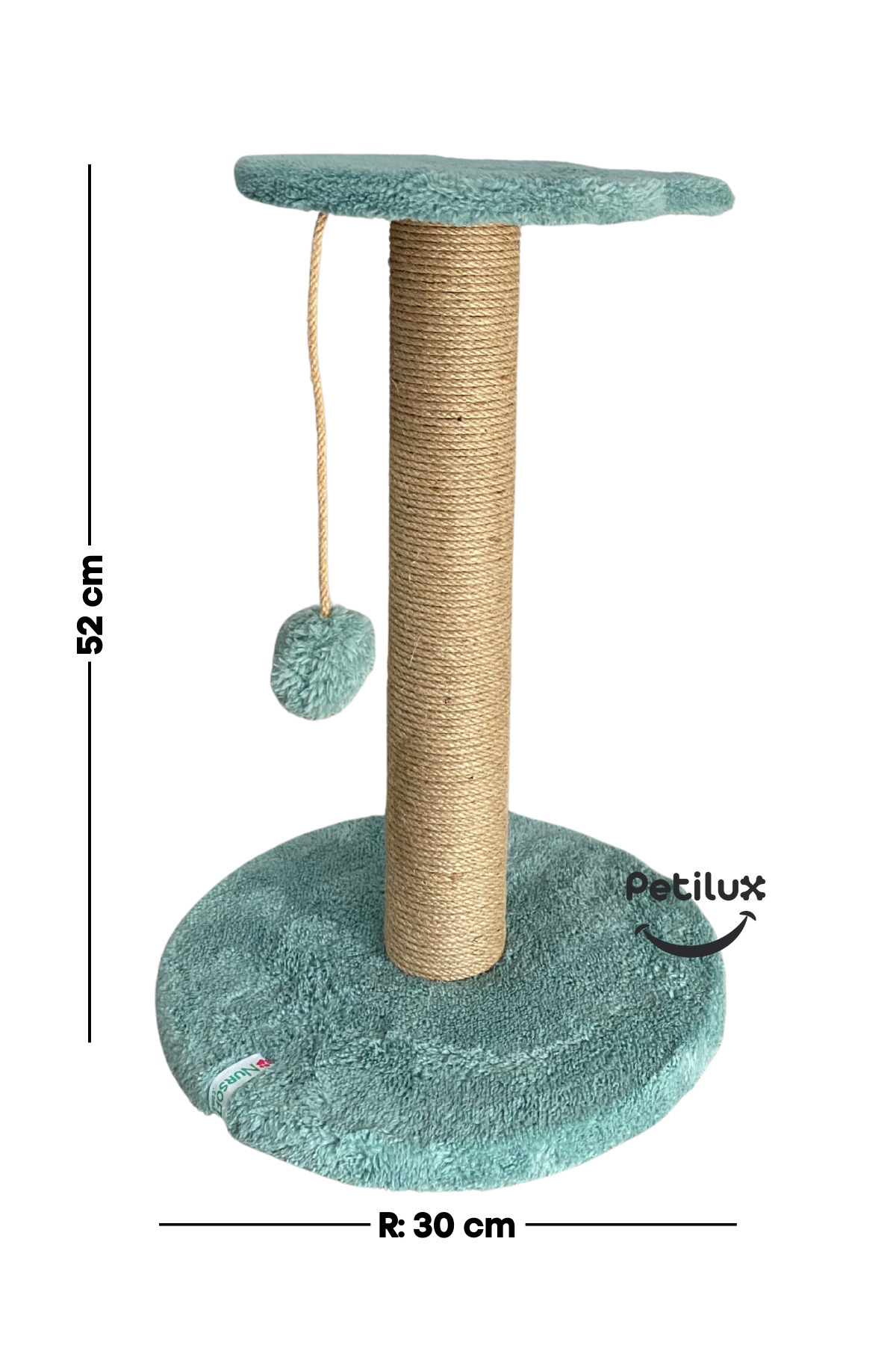 Petilux-Jute Drawstring Single Scratching Post with Cat Head Figure Step Top 6