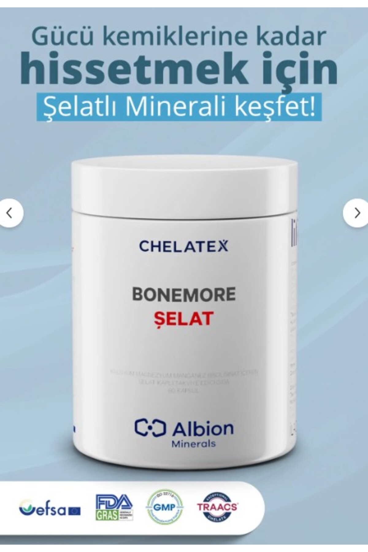 Chelatex Bonemore Kalsiyum Magnezyum İçeren 60 Bitkisel Kapsül