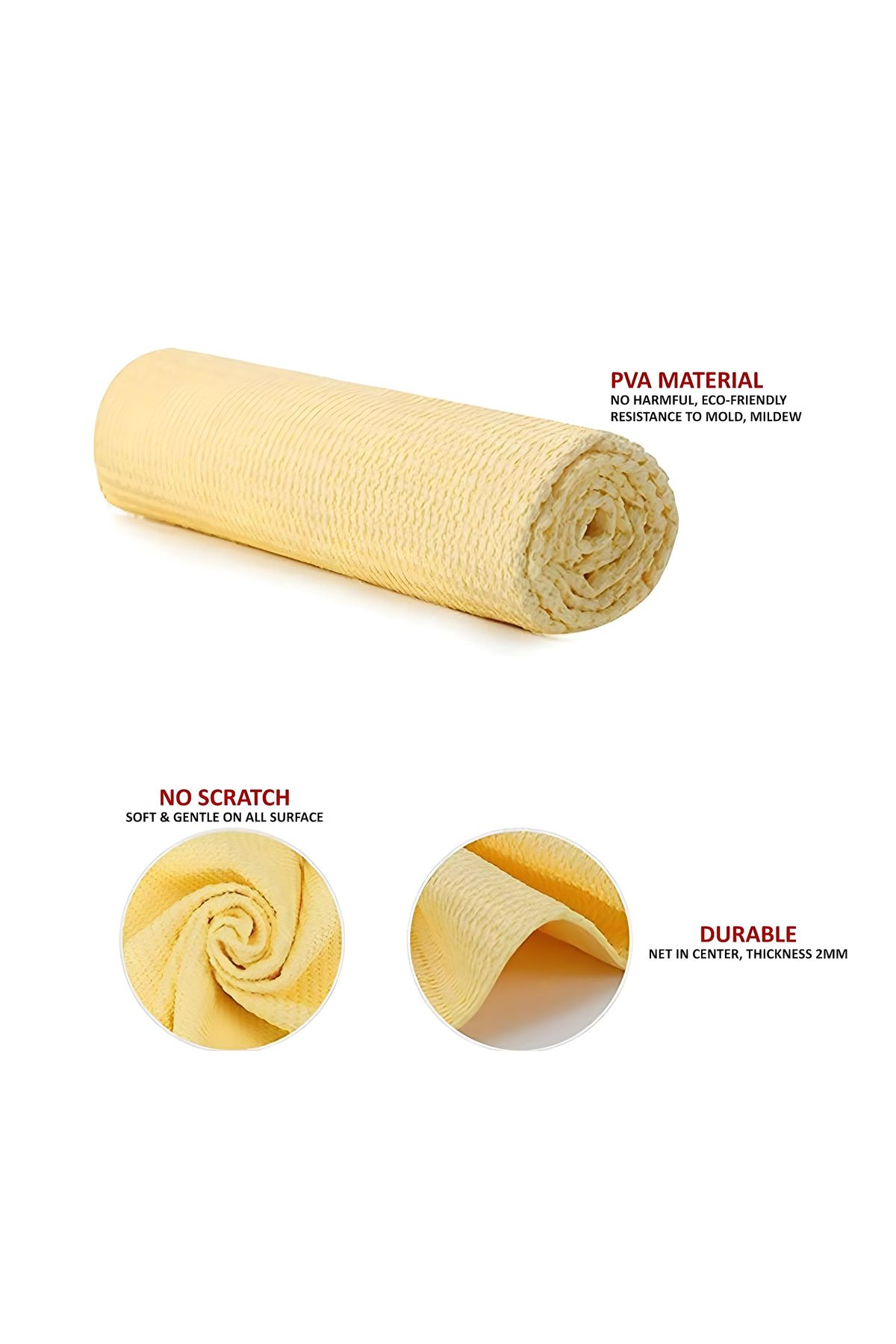 Sword Pro-6D PVA Cleaning Chamois 64 x 43 cm Towel for Multi-Surface Use SW-6D-L 1PCS 3