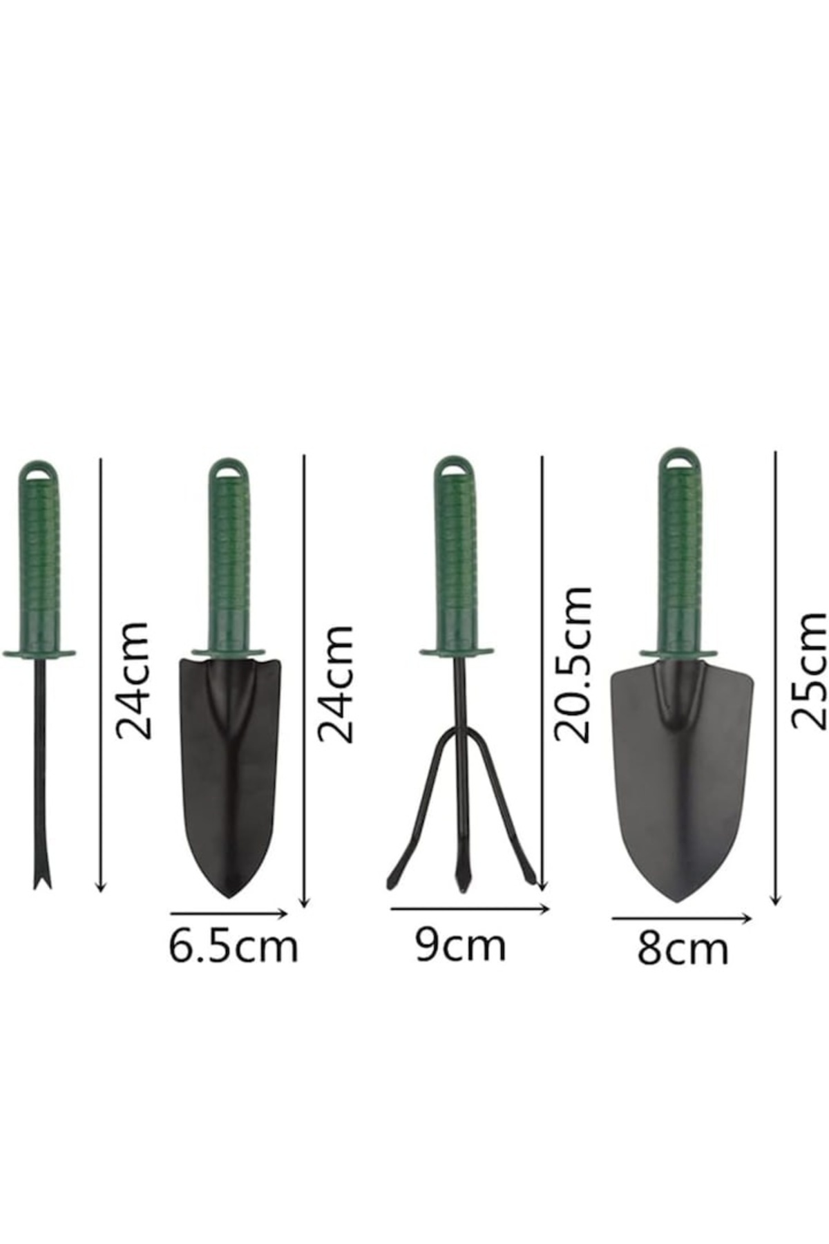 FOXMAG24-Set of 4 garden tools, small size, made of metal, with non-slip handle, easy to store, black 4