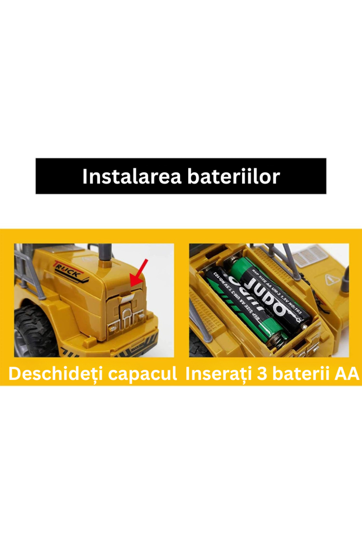 LUDIRO-RC Front-Loading Backhoe Loader with Lights, Sounds and Moving Bucket 12