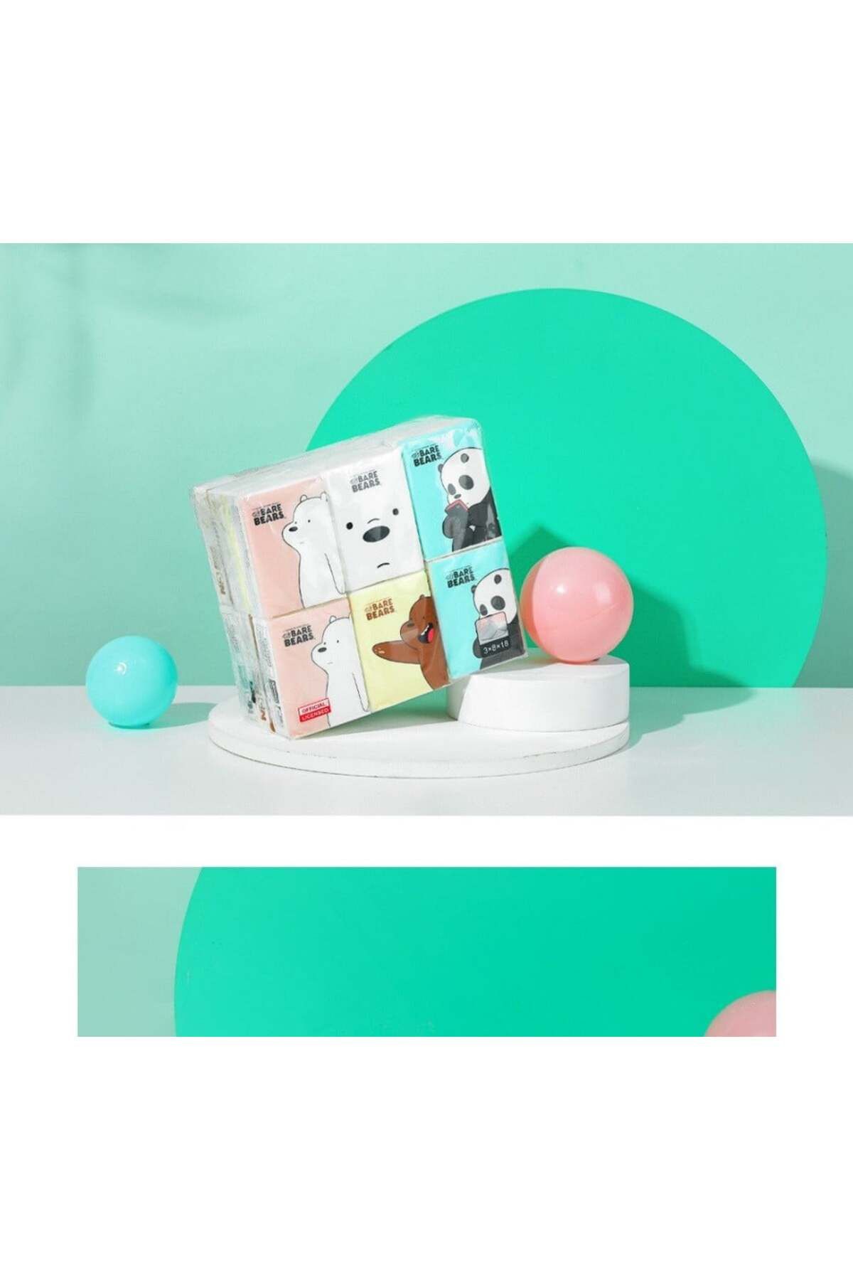 Miniso-Simple Three Bears Series Napkins - 18 pieces * 8 napkins * 3 pieces 3