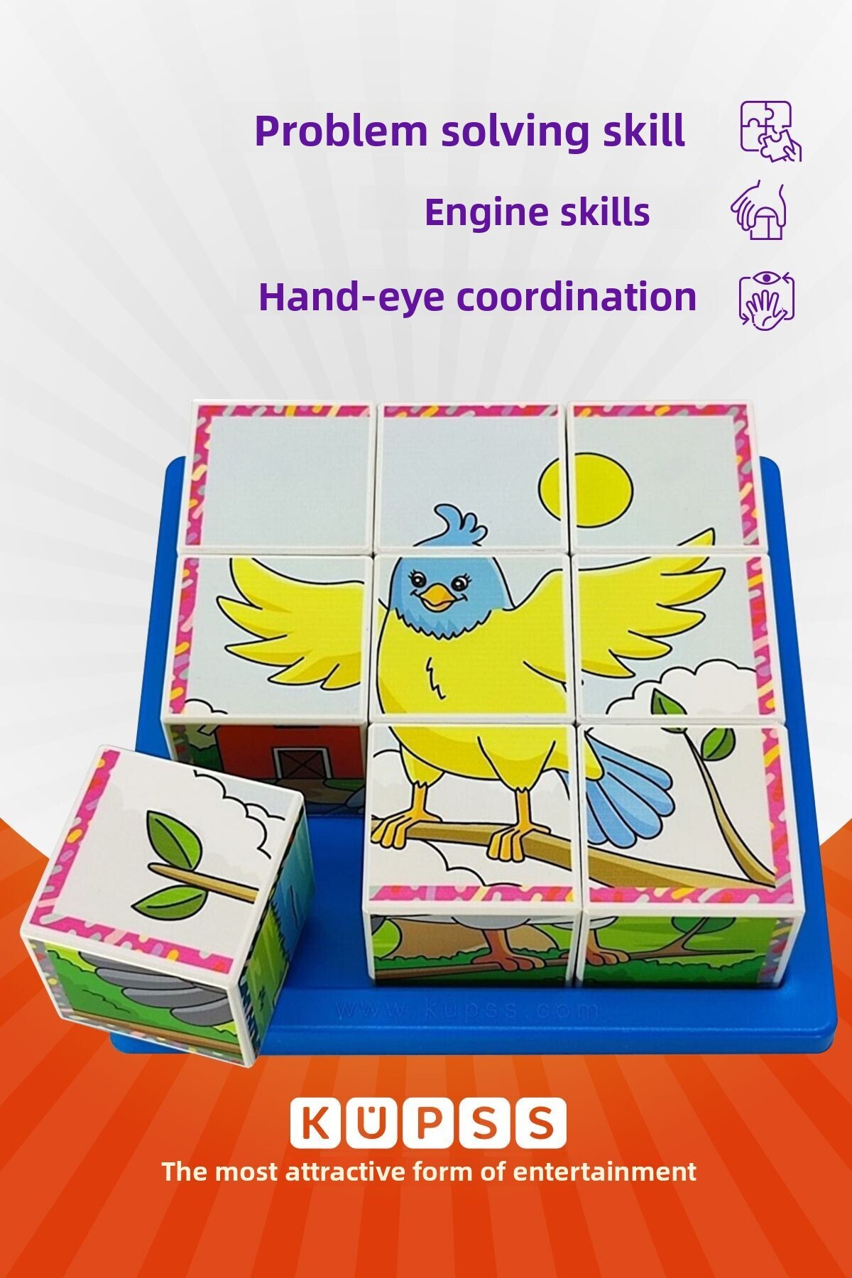 پازل مکعبی حیوانات در حال پرواز – ۶ پازل متفاوت