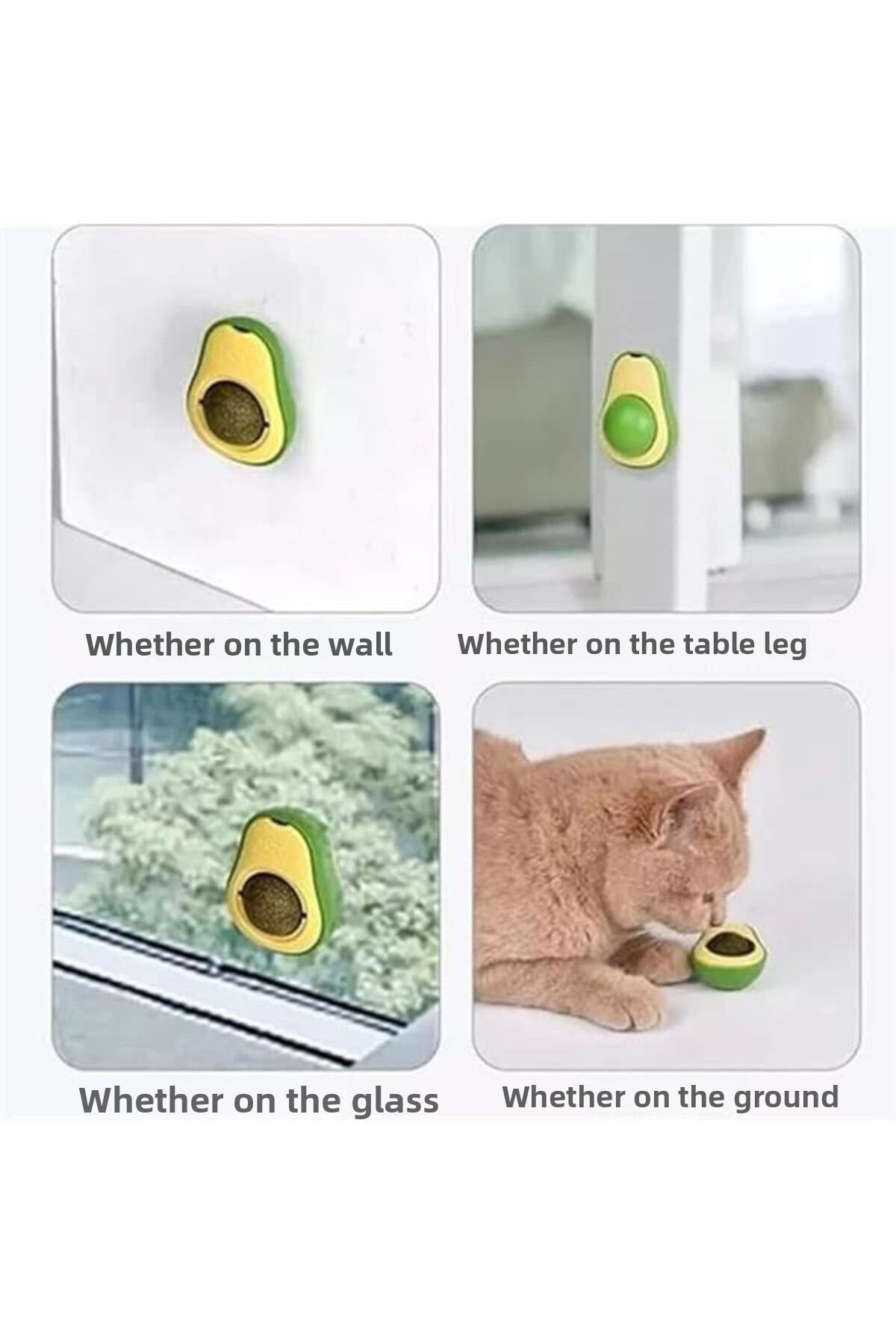 NETWORK ART-Avocado Catnip Catnip Ball Cat Toy Adhesive Catnip 4