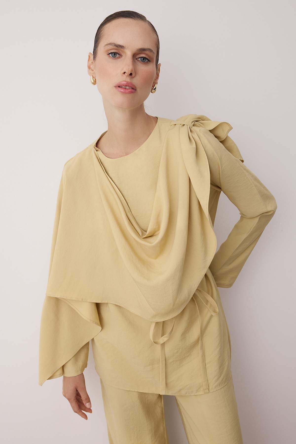 Trendyol Modest-Mink Soft Feeling Modal Fabric Woven Bottom - Top Set Tctaw26Us00037 2