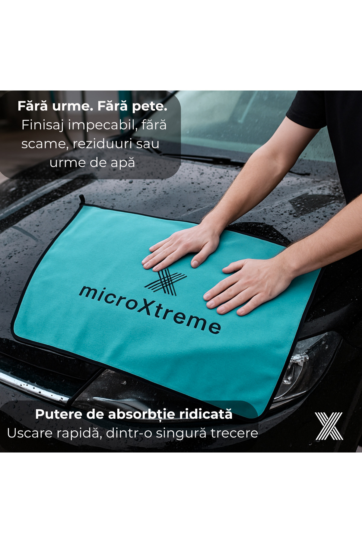 microXtreme-XL Car Drying Towel/Cloth – Super Absorbent, Traceless, 90×70 cm, Twisted Loop Microfiber 2