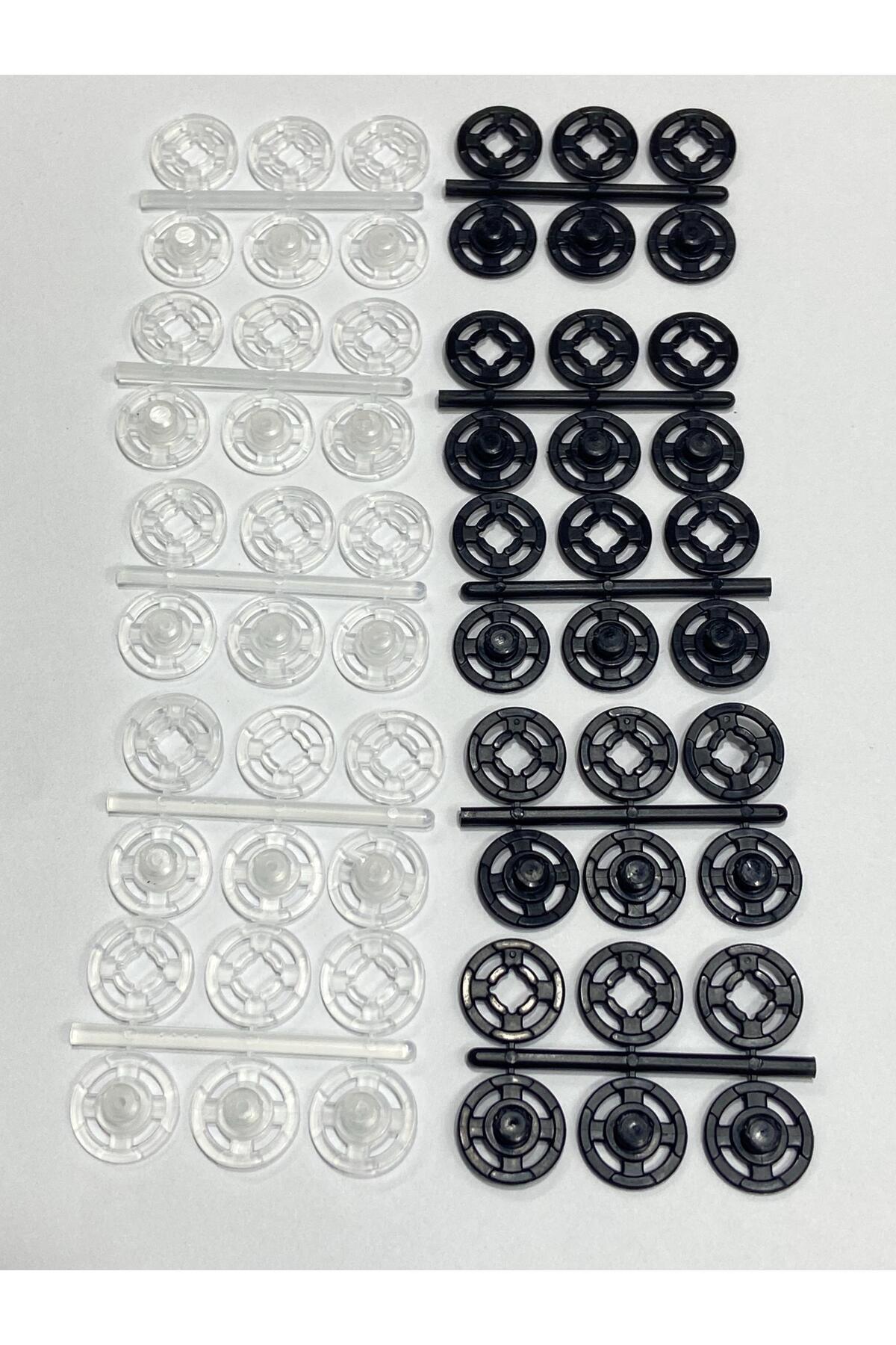 karantuhafiye Şeffaf Çıtçıt / Plastik Çıtçıt / 13 mm şeffaf / 5 Dal