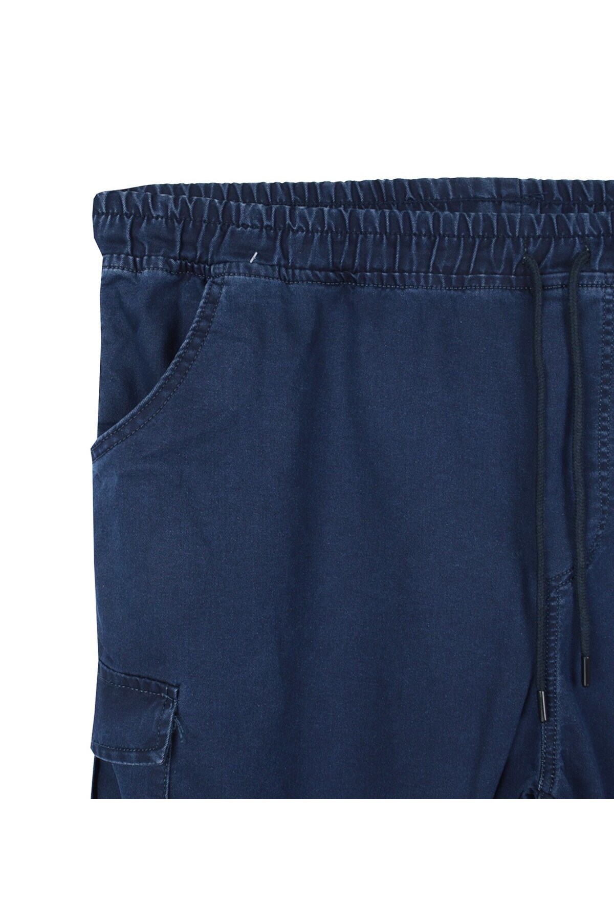 marufshop Erkek Büyük Beden 100-156 Kilo Arası İçin Uygun Kargo Cepli Jogger Kot Pantolon Lacivert görsel 2