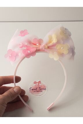 Sweet twins accessories Renkli Çiçekli Çocuk Tacı Fiyonk Hediye Çocuk Taç