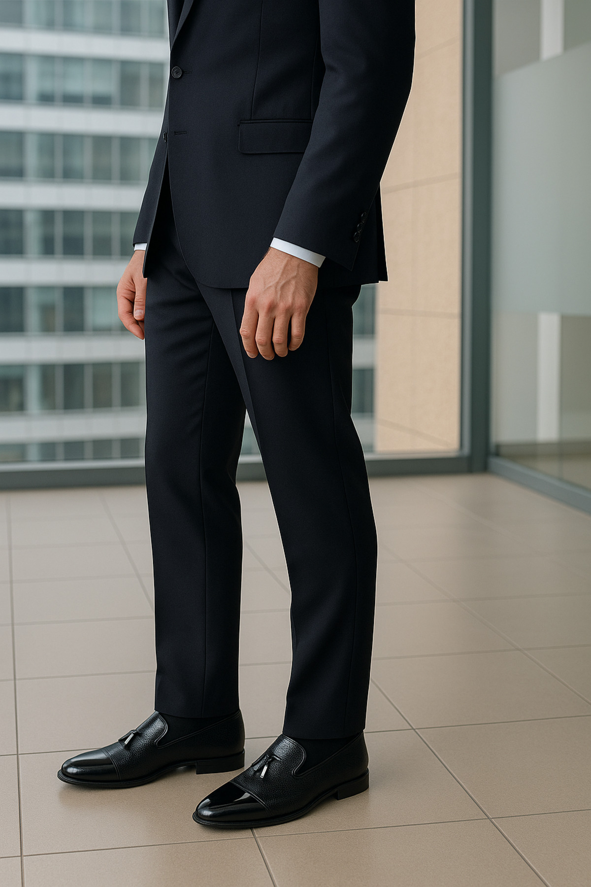 گرویش کفش کلاسیک با کیفیت بالا، طرح‌دار، چرم اصل نئولایت، زیره، طرح لیزری، طرح‌دار، طرح‌دار، GR0217