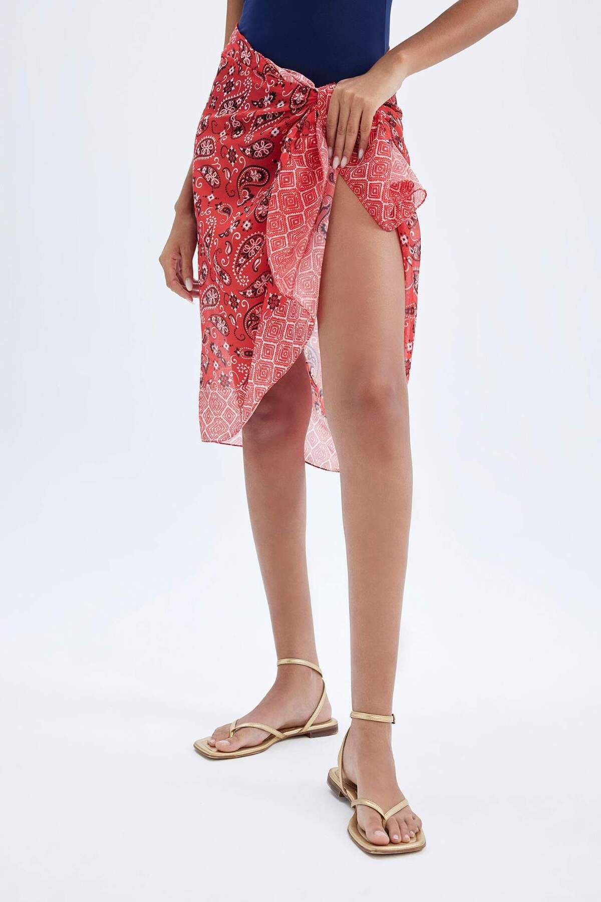 DeFacto-Be in Love Patterned Regular Fit Beachwear - D2745AXNS 5