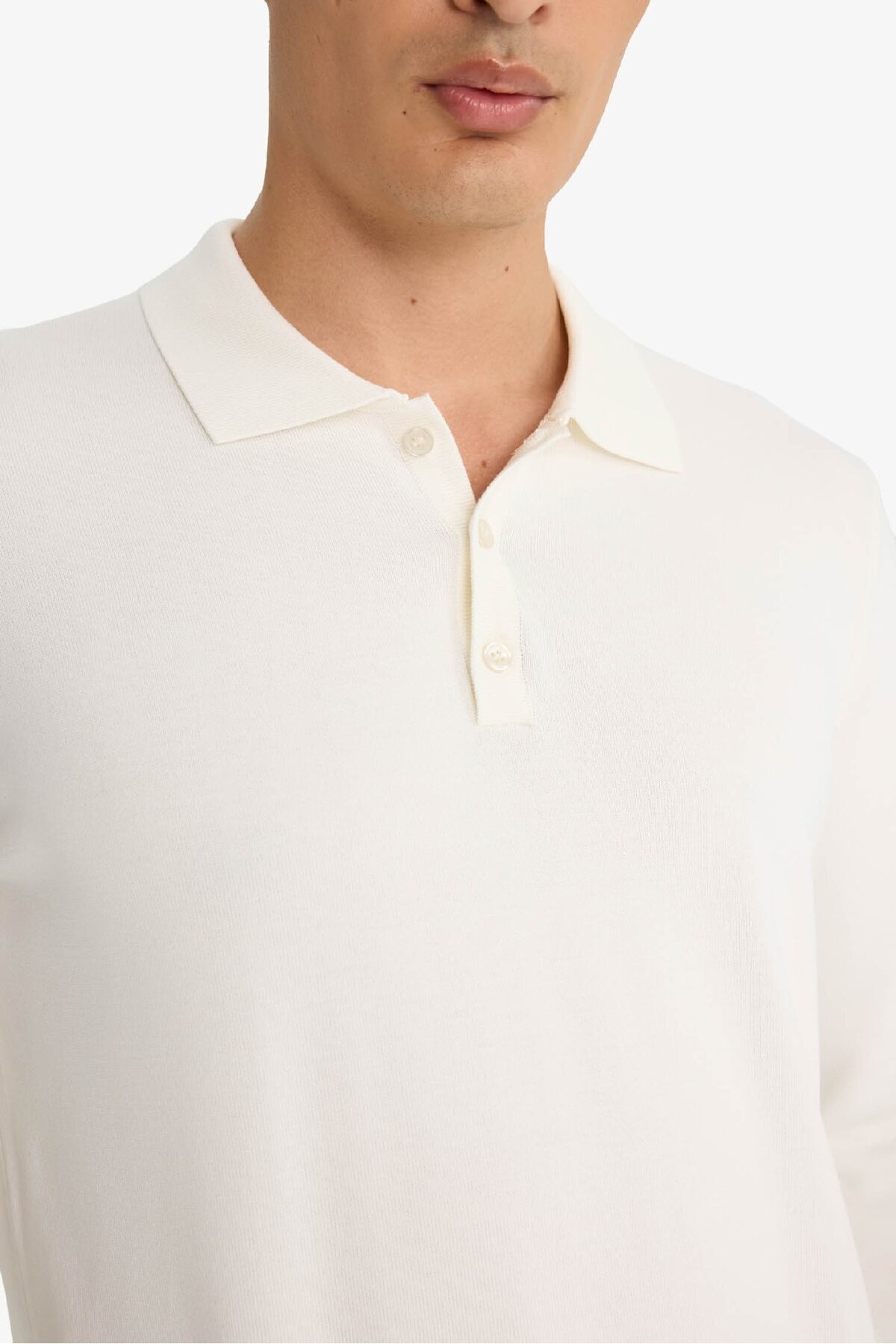 DeFacto-Polo Neck Premium Soft Knitwear Sweater - Standard Fit D0454Ax24Au 5
