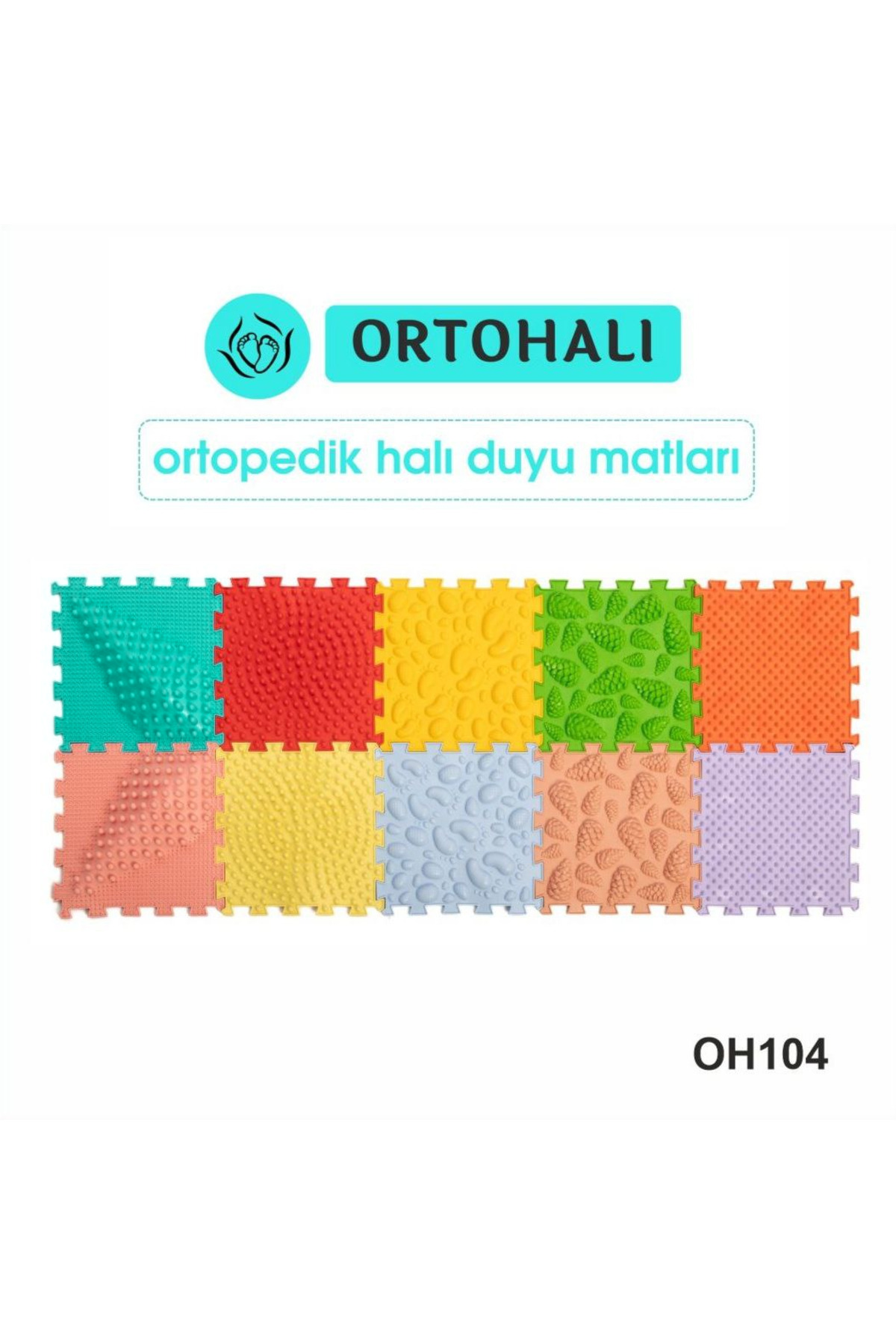 Ortohalı 10 Modüllü Ortopedik Halı Çocuk Duyu Matları Puzzle Çocuk Masaj Halıları Oh104 fotoğrafı 2 (önizleme)