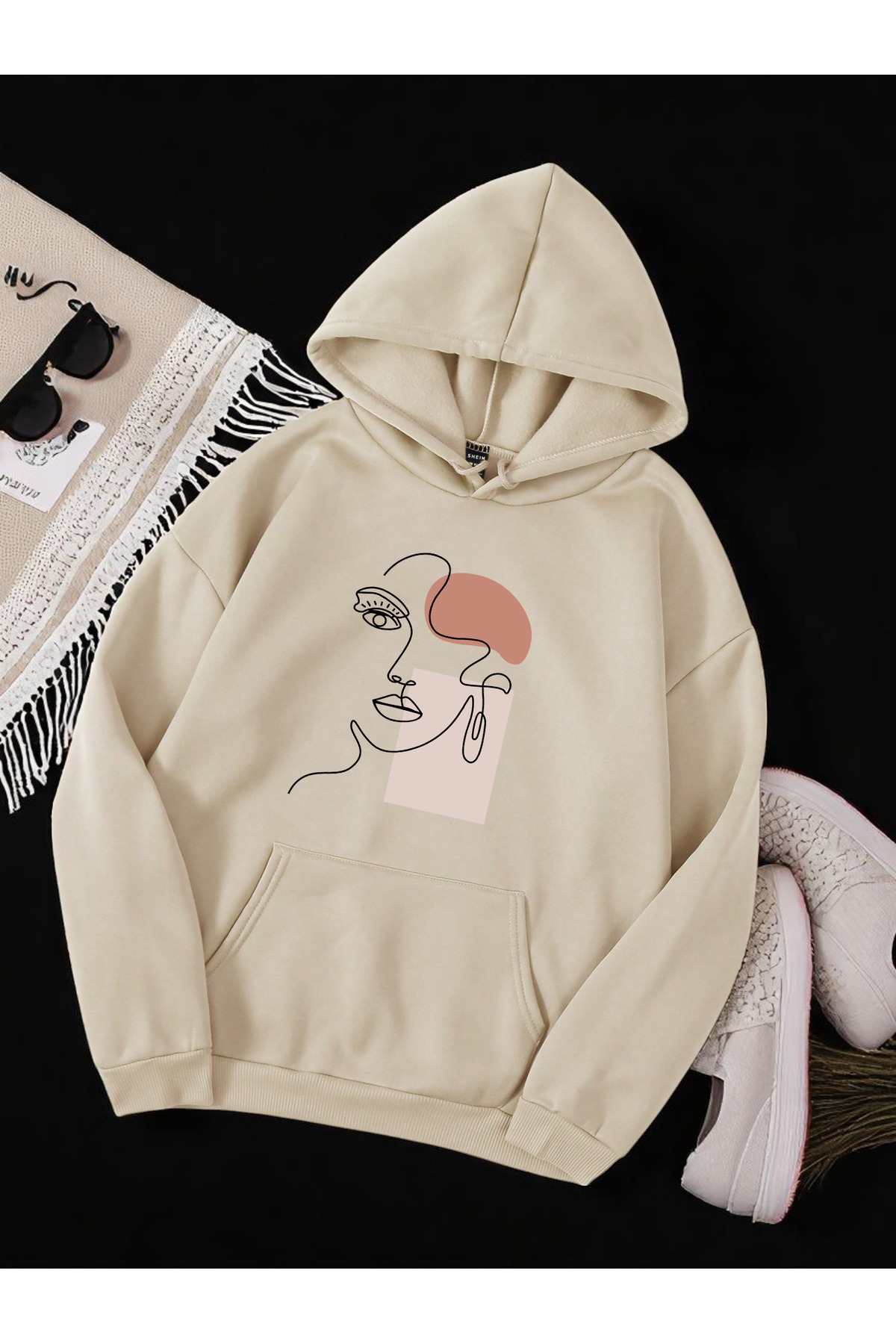 uyguntarz Übergroßes Sweatshirt mit Silhouette-Print