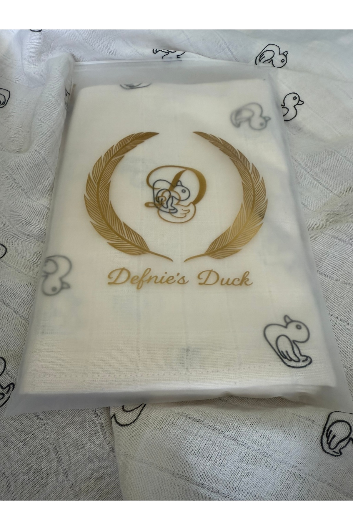 DEFNİE'S DUCK Çift katlı %100 Pamuk, Müslin Bebek Örtüsü, Büyük boy 100x100cm, OEKO-TEX Sertifikalı fotoğrafı 5 (önizleme)