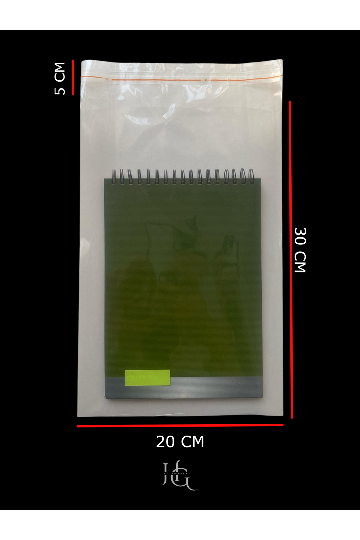 HG AMBALAJ 50 Adet 20x35 Cm Bantlı Yapışkanlı Şeffaf OPP Jelatin Poşet ( 20X30+5)