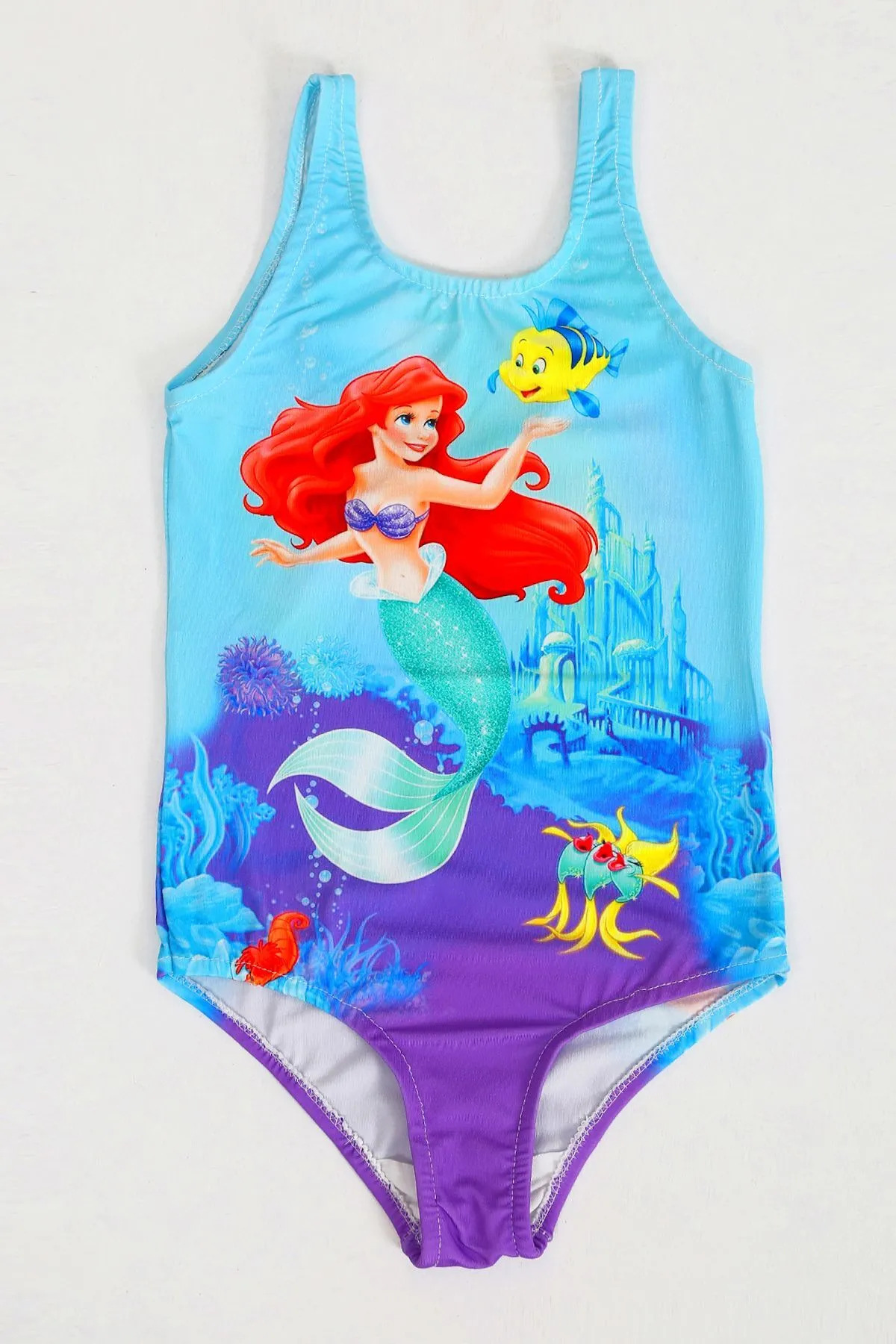 FırsatYeri Mavi Deniz Kızı Baskılı Çocuk Mayo Bikini Esnek Hızlı Kuruyan Mayokini Deniz Havuz Plaj Mayosu fotoğrafı 5 (önizleme)