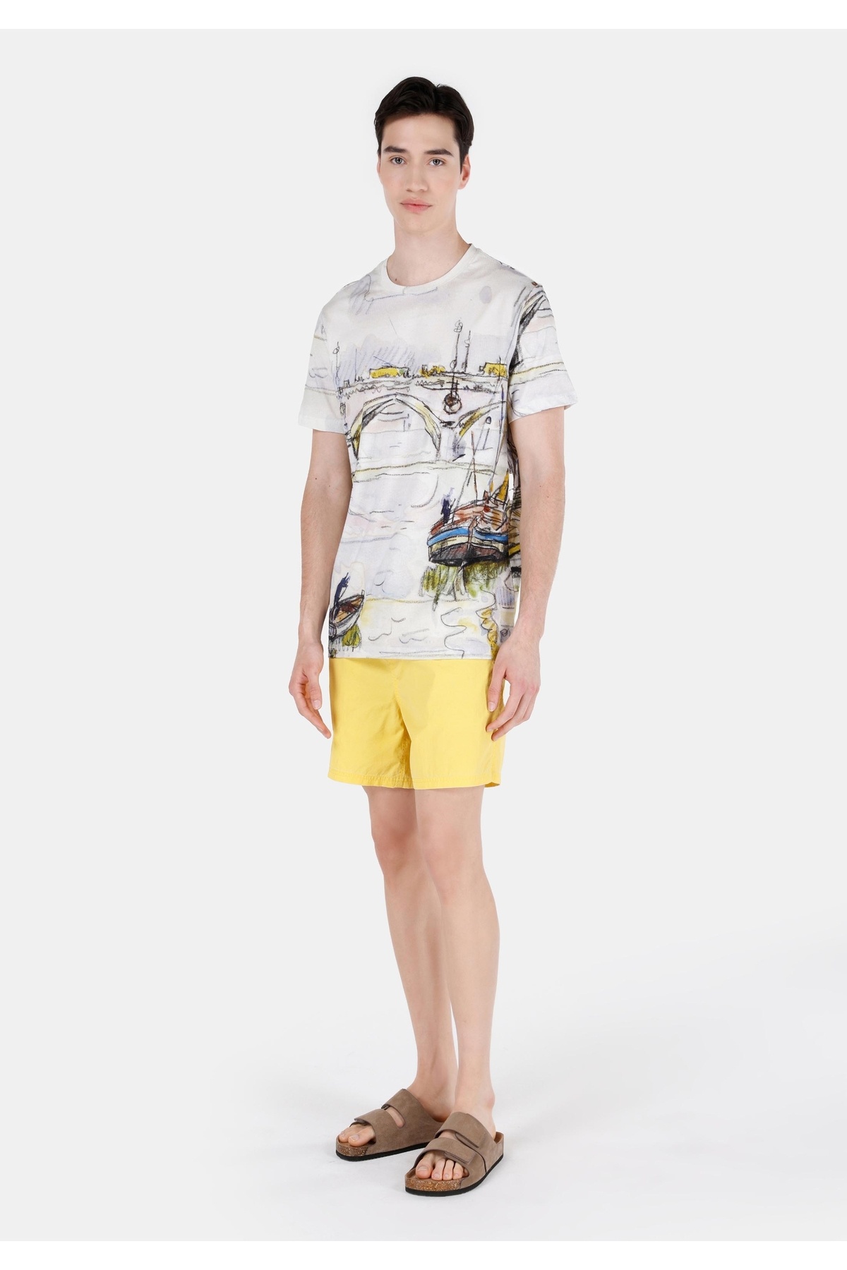 Colin's-Pantaloni scurți de baie Sari pentru bărbați Slim Fit 1