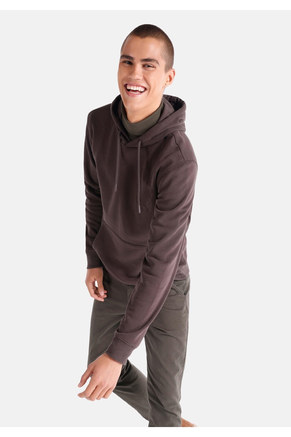 کالینز سویشرت قهوه‌ای مردانه Regular Fit