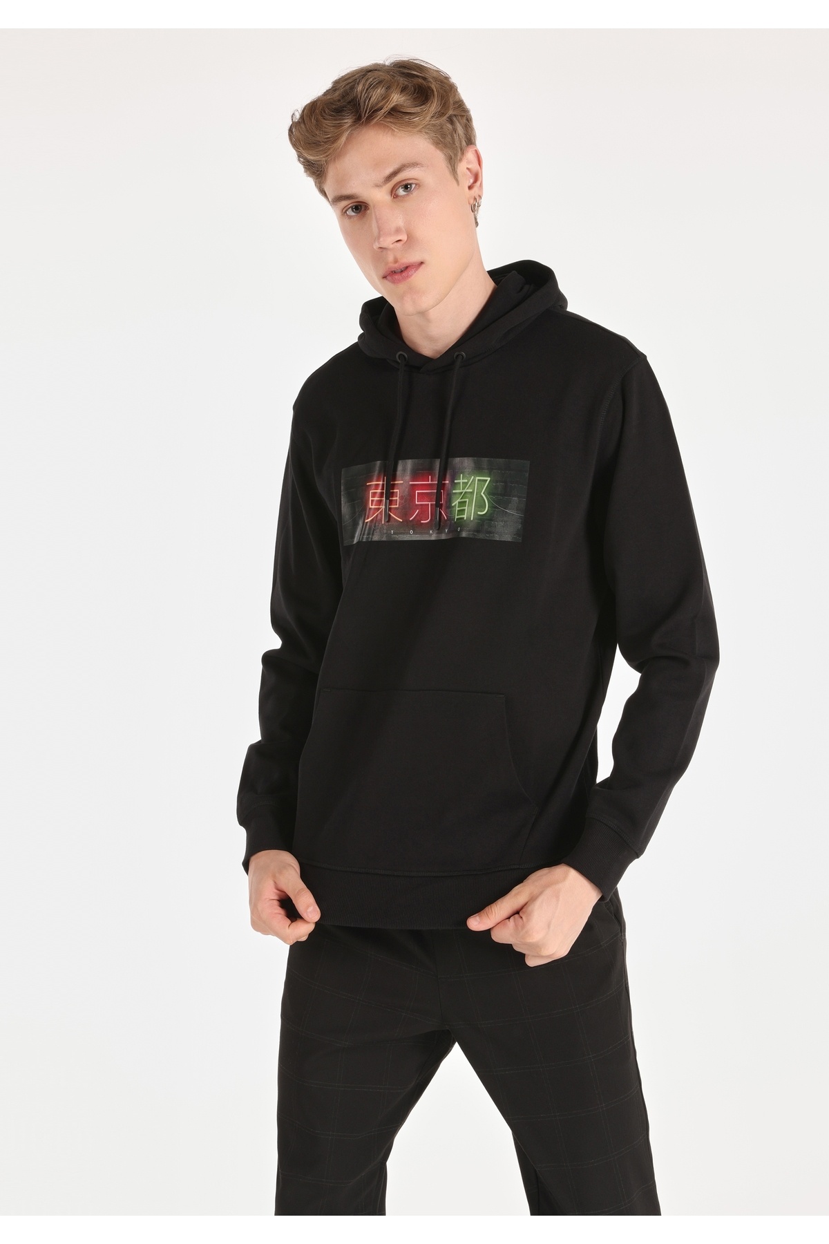 کالینز سویشرت مشکی مردانه Regular Fit