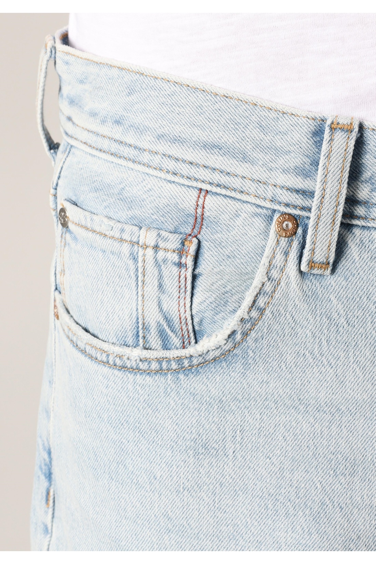 Colin's-Pantaloni scurți de jeans albaștri pentru bărbați, cu talie medie, drepte 6