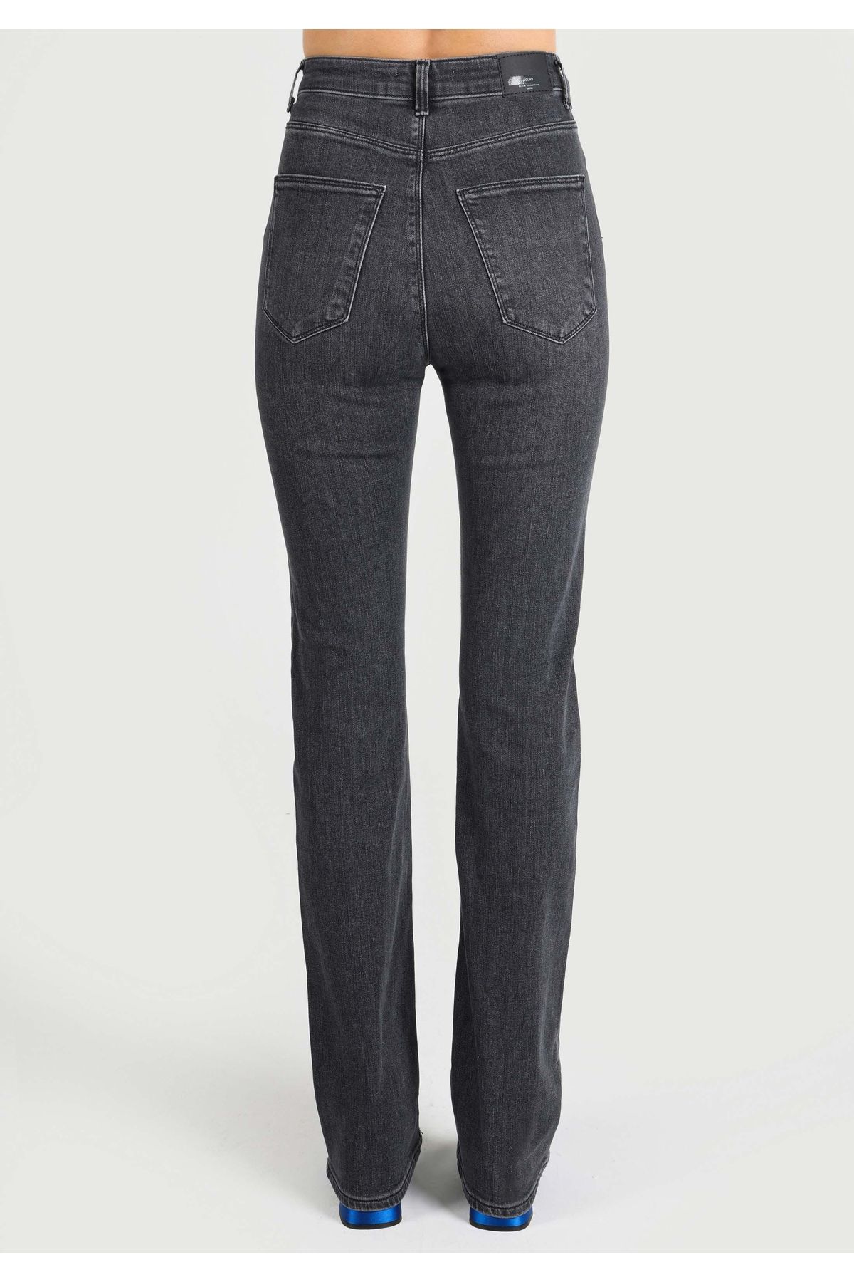 Colin's-Pantaloni de jeans negri pentru femei Flare Fit cu talie înaltă 2