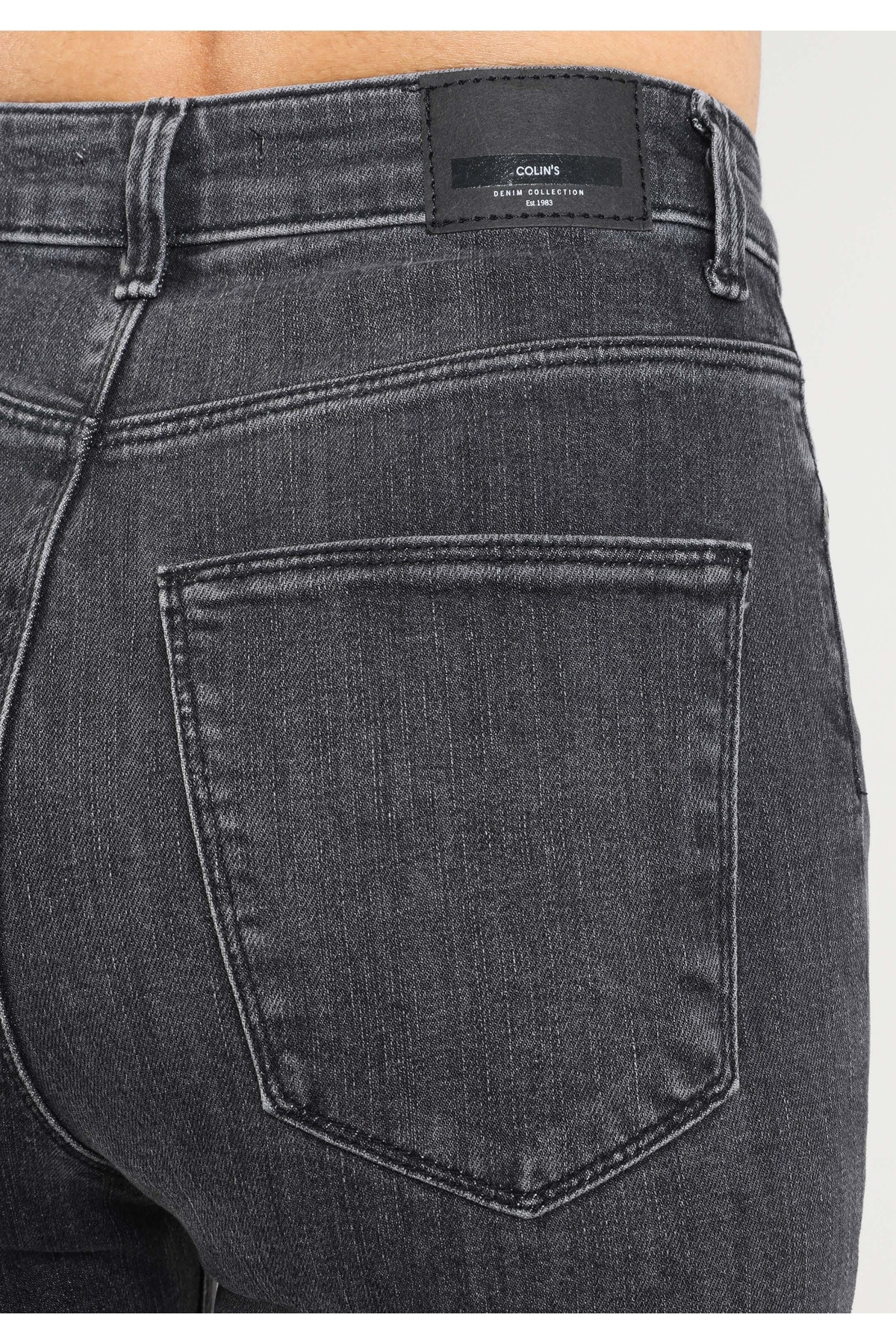 Colin's-Pantaloni de jeans negri pentru femei Flare Fit cu talie înaltă 5