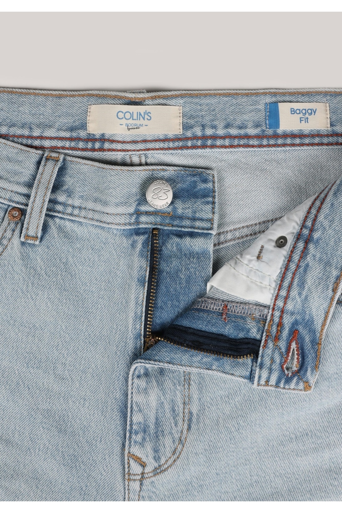 Colin's-Pantaloni scurți de jeans albaștri pentru bărbați, cu talie medie, drepte 8