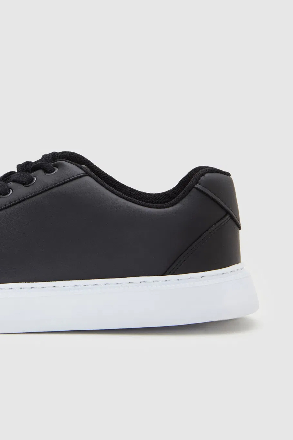 TWN  Siyah Kalın Beyaz Tabanlı Bağcıklı Sneaker Ayakkabı - Görsel 3