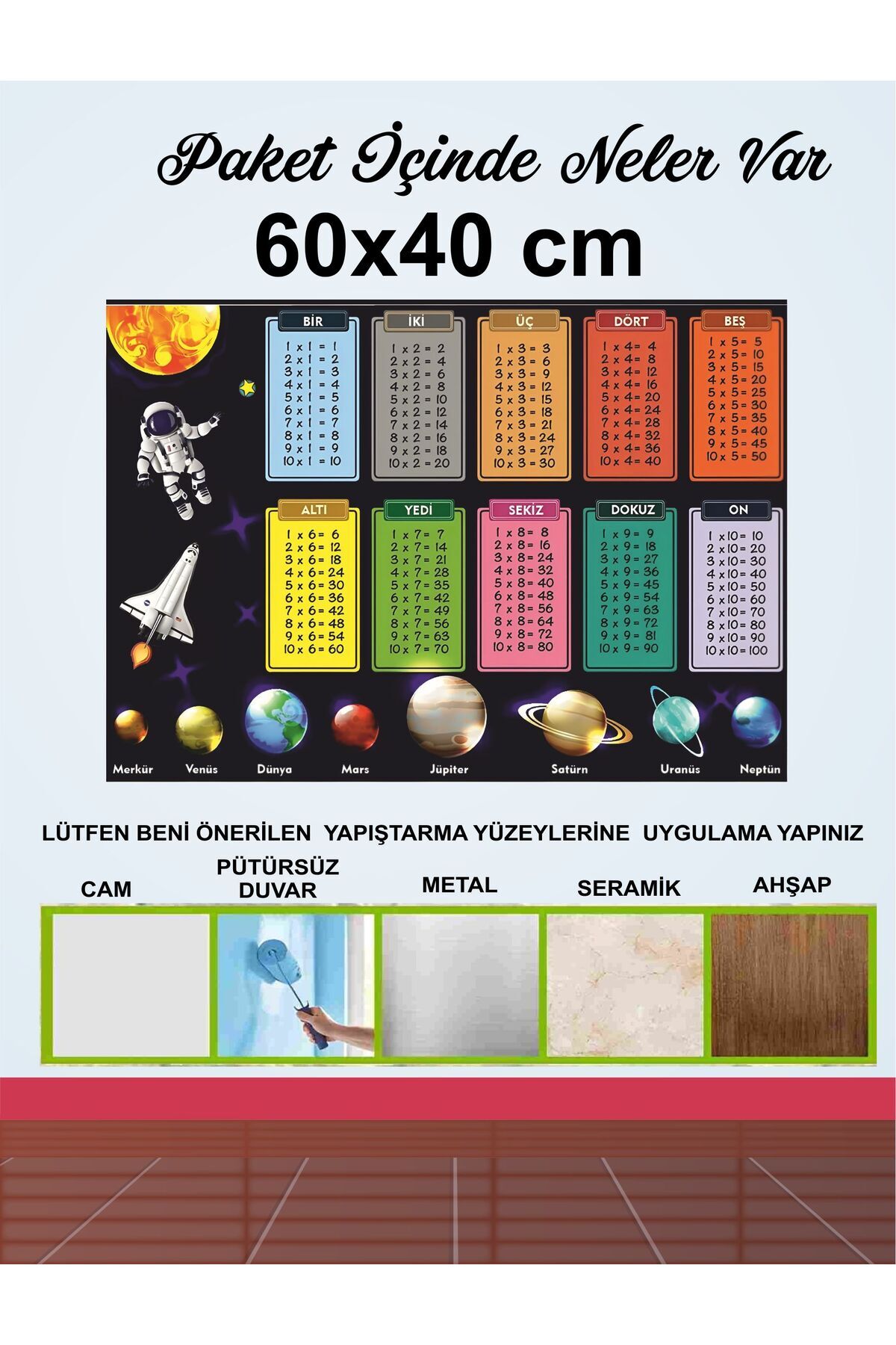 Göktuğ Hediyelik-Educational Planets and Multiplication Table Set 6