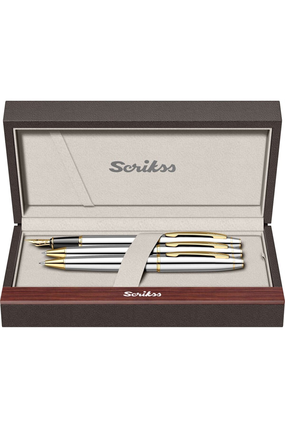 Scrikss WizDesign 35 DOLMA KALEM + TÜKENMEZKALEM + VERSATİL SET GOLD KROM (GARANTİLİ-KUTULU-KİŞİYE ÖZEL)