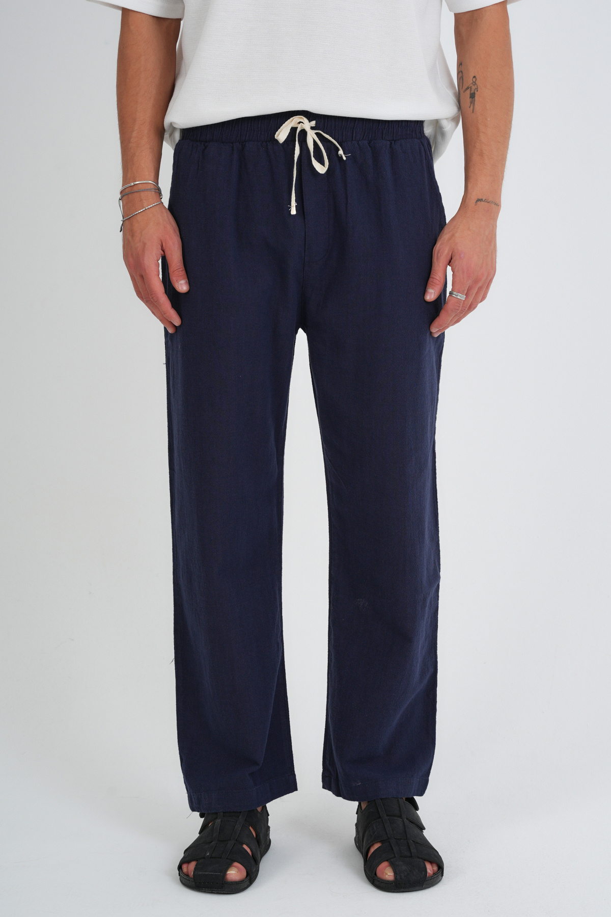 Comforted Men's Linen Appearance Casual Pants Wide Leg New Season