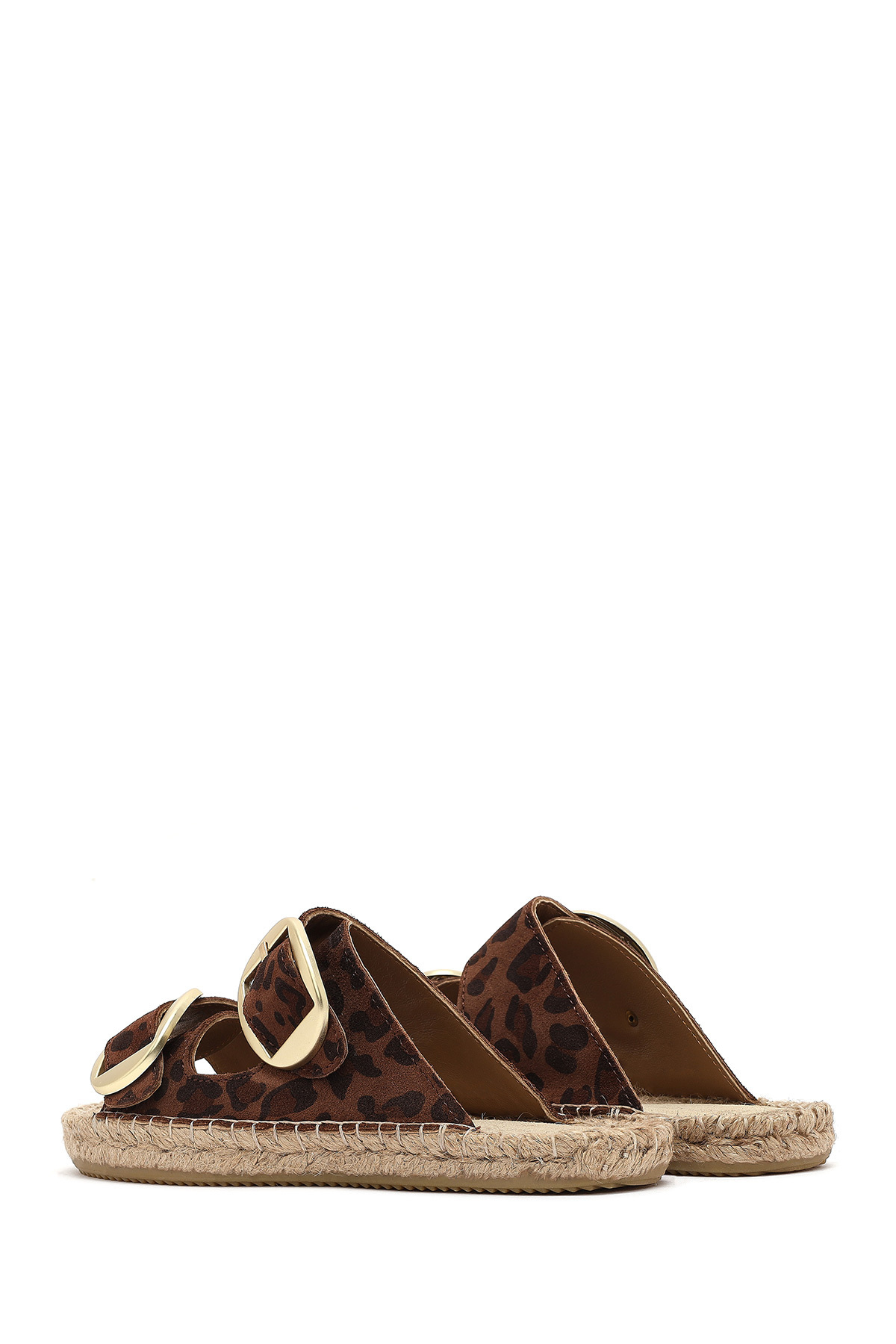 Derimod-Papuci espadrille din piele de căprioară cu cataramă leopard pentru femei 25SFD 205010 5