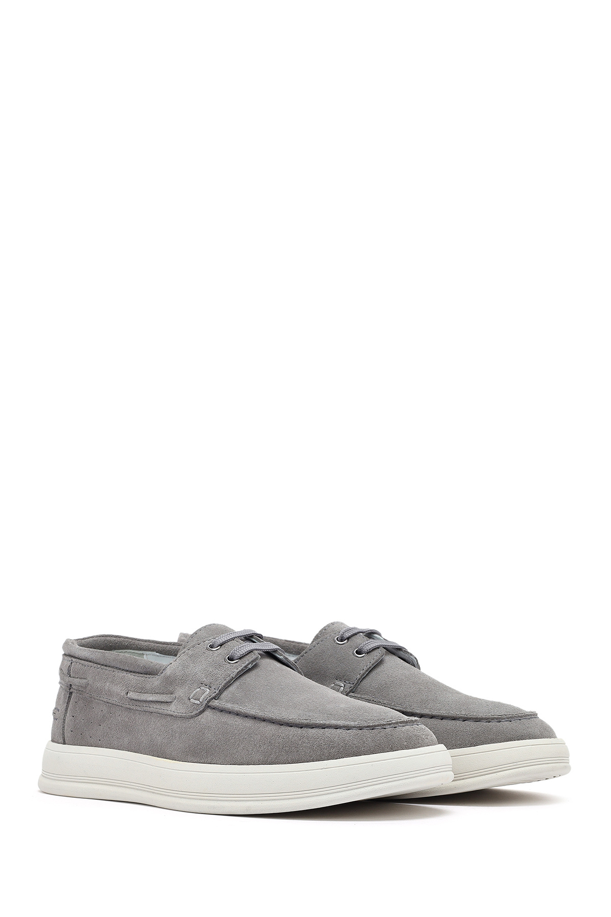 Derimod-Men's Gray Lace-Up Suede Leather Casual Shoes 25Sfd 700310 3