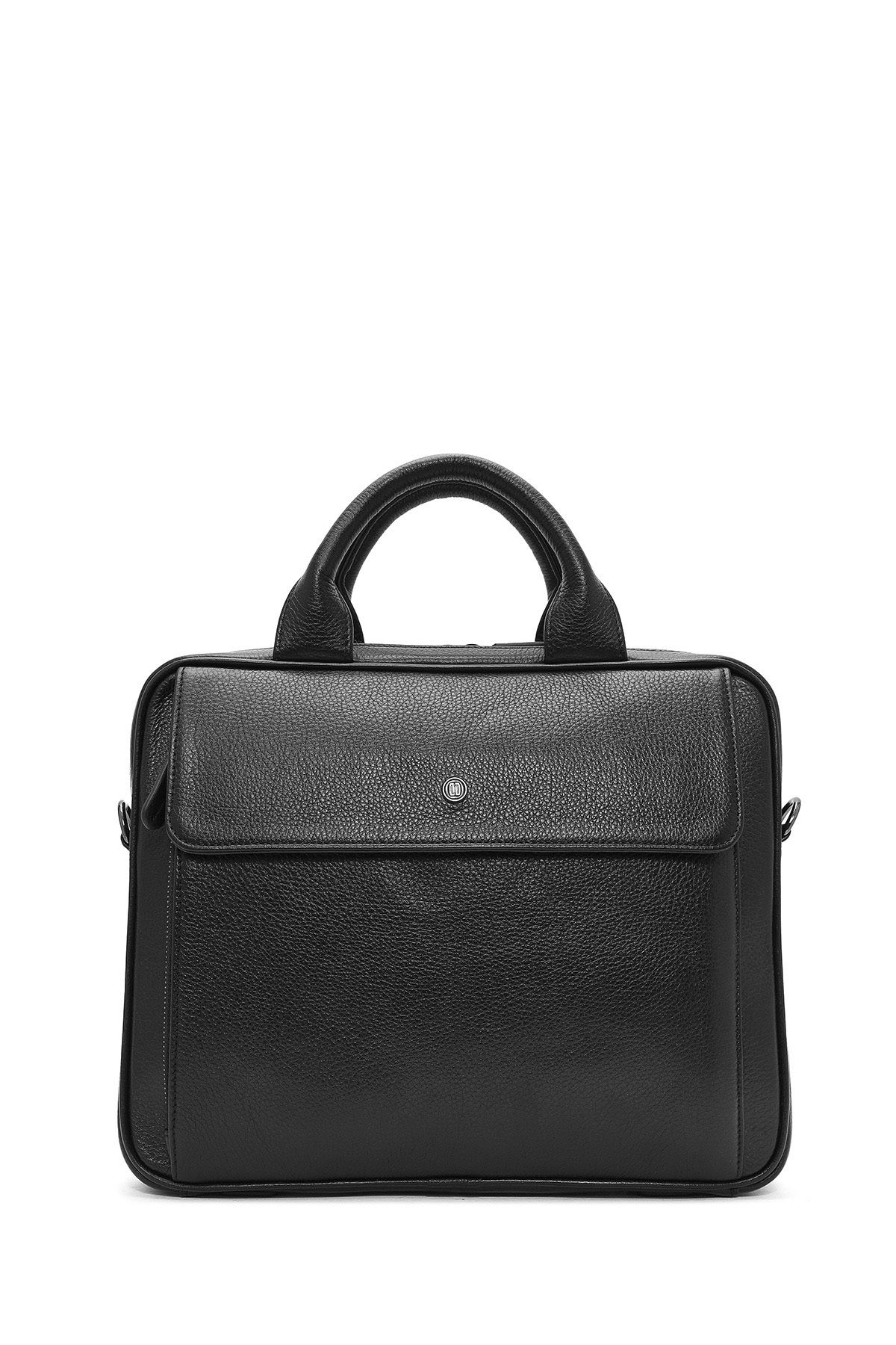 Derimod-Men's Black Long Strap Leather Briefcase 24Wbd3405Ft 3