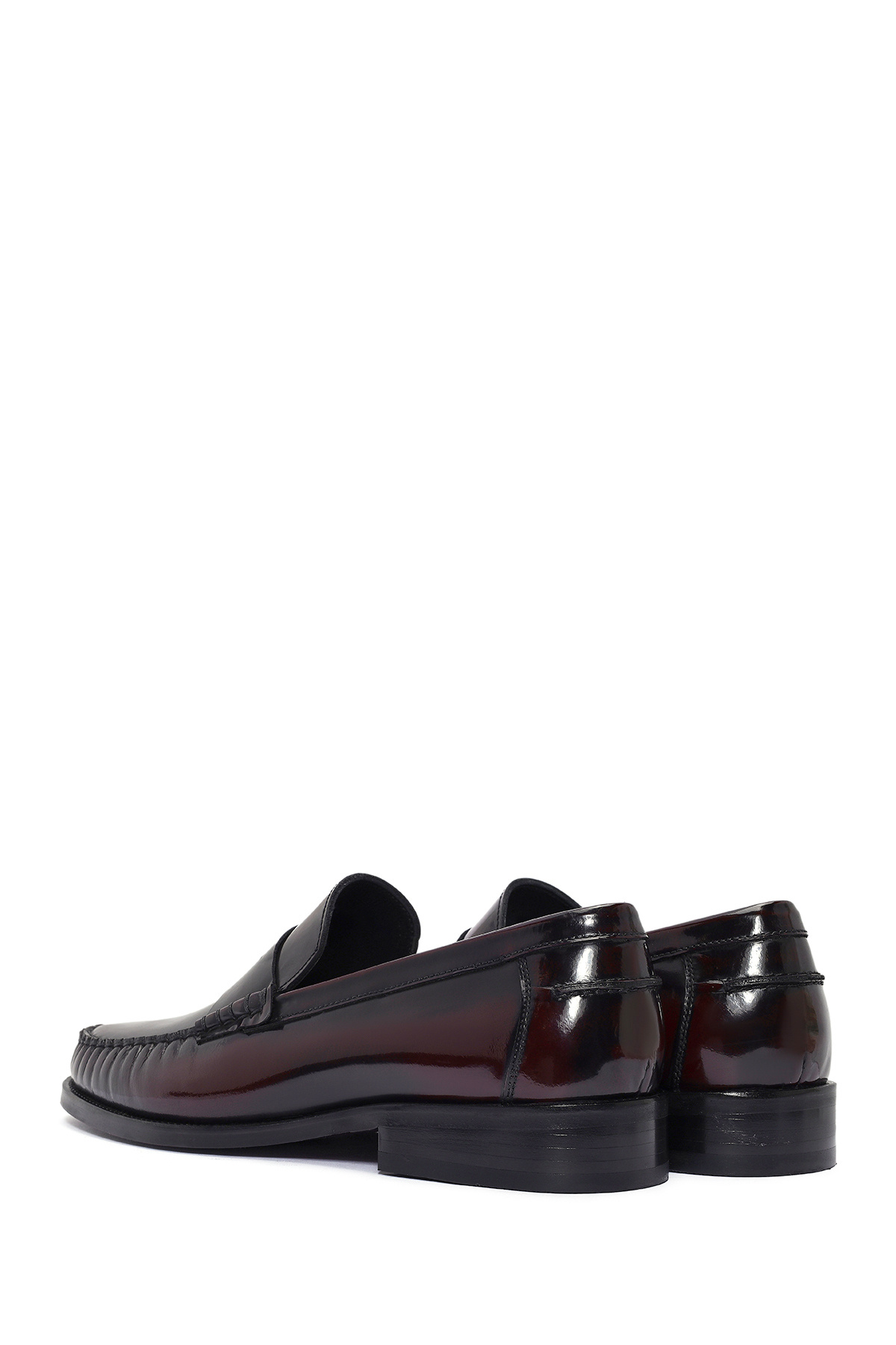 Derimod-Men's Burgundy Leather Genuine Leather Classic Penny Loafer Shoes 25Sfd621122 5