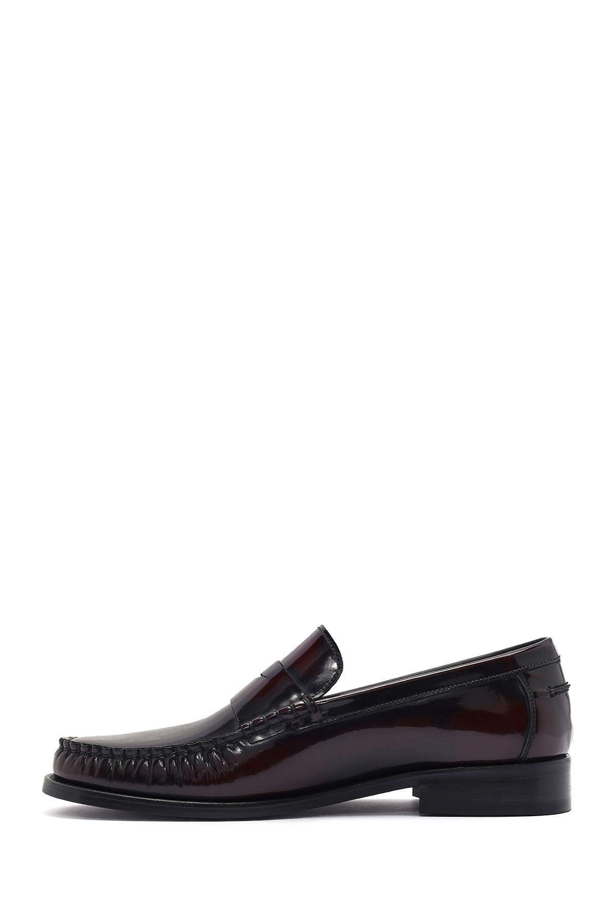Derimod-Men's Burgundy Leather Genuine Leather Classic Penny Loafer Shoes 25Sfd621122 2