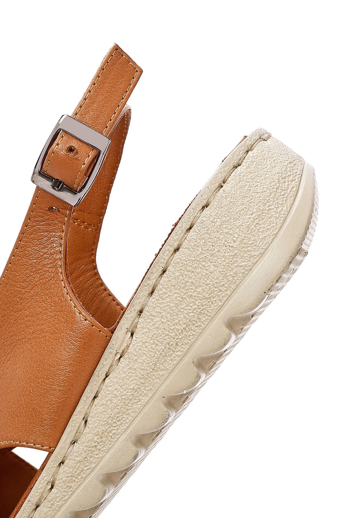 Derimod-Women's Tan Back Tie Leather Comfort Sandals 25Sfd410318 8