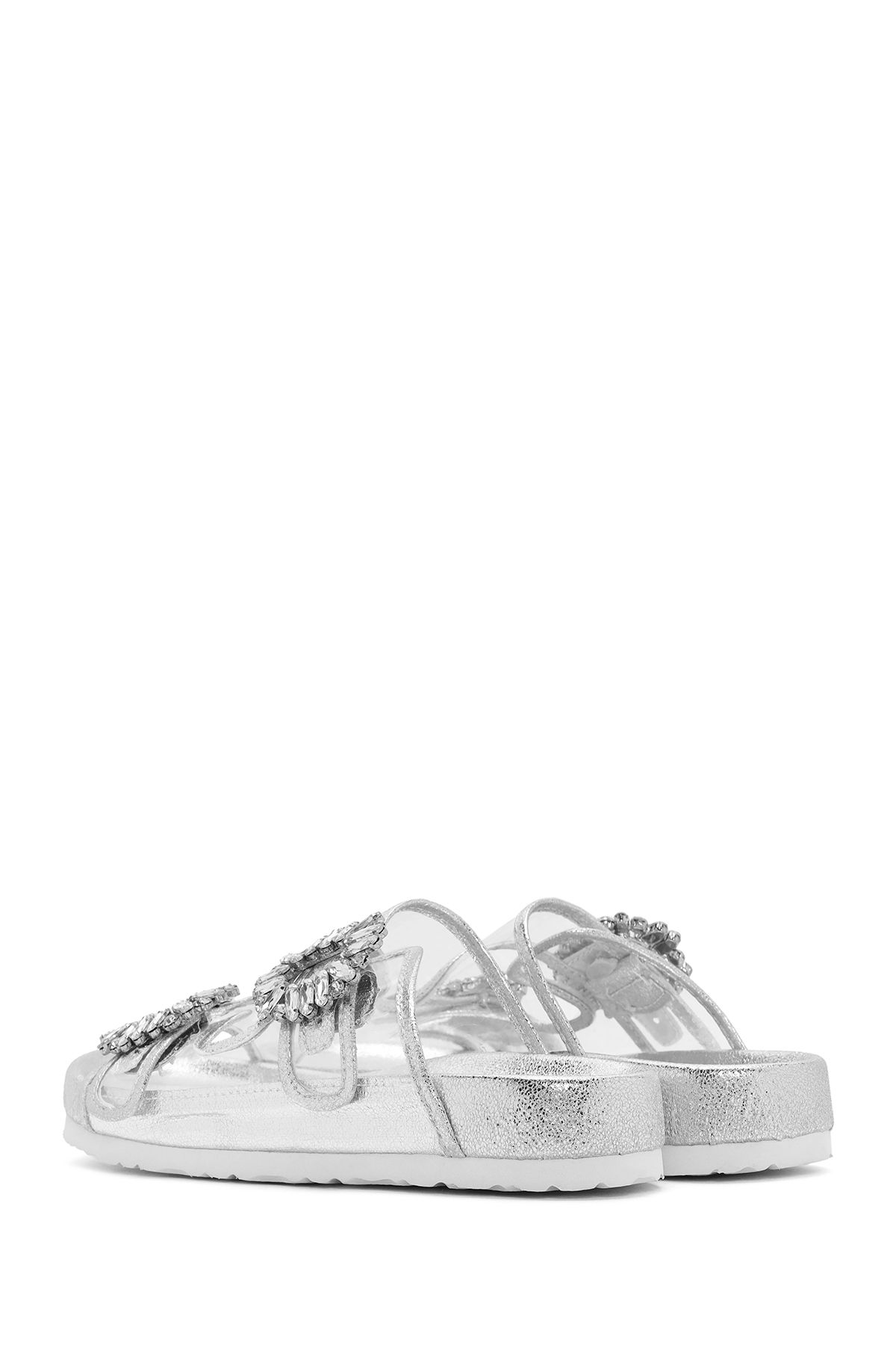 Derimod-Women's Transparent Stone Slippers 25Sfe4501Pv with Two Buckles 5