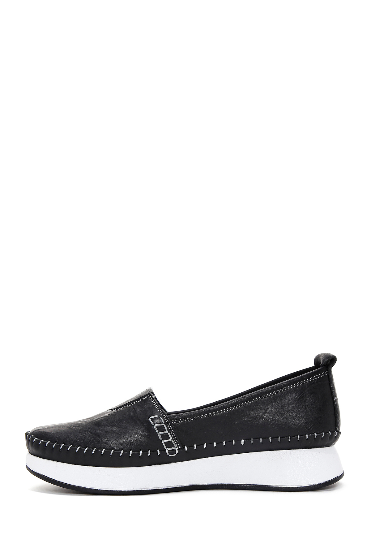 Derimod-Women's Black Thick Soled Genuine Leather Comfort Penny Loafer Shoes Casual Shoes 25Sfd332318 2