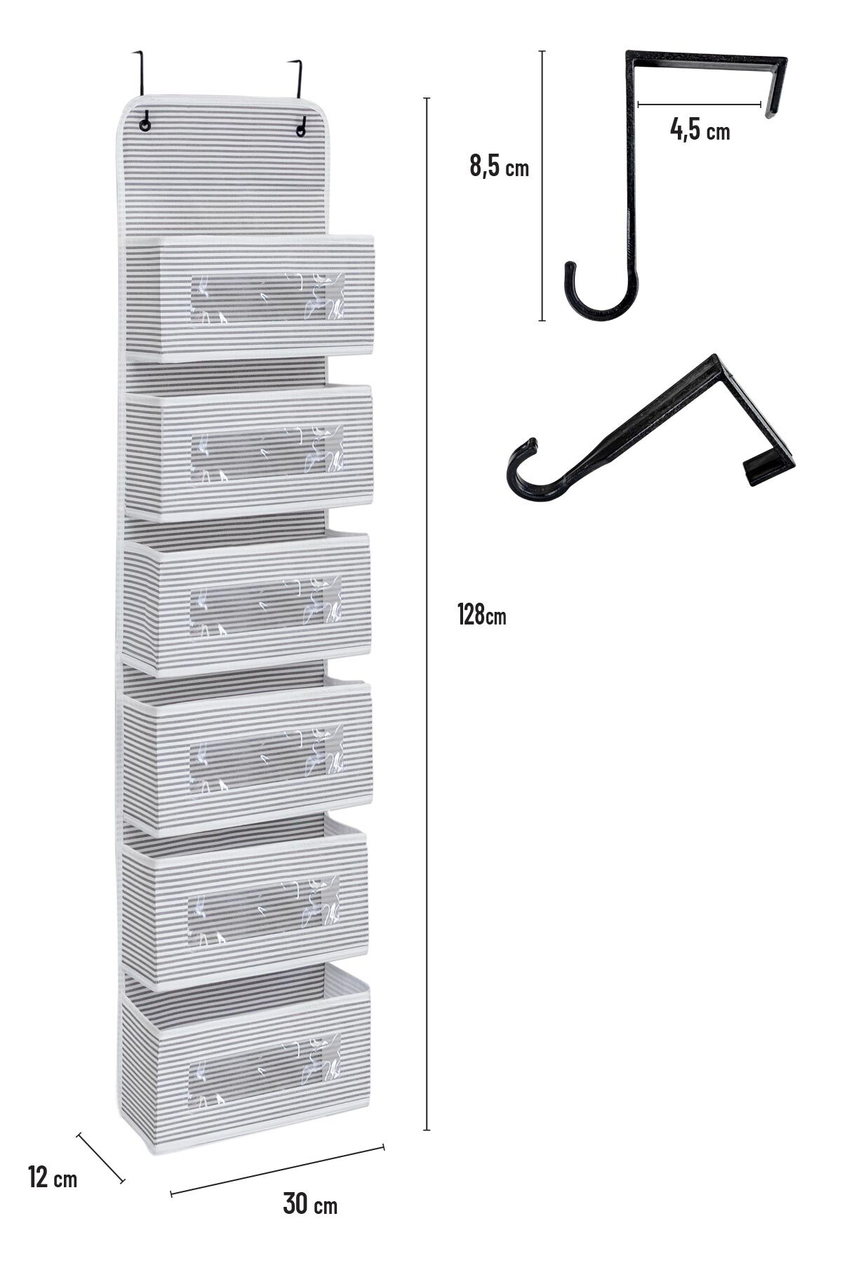 Helen's Home 6 Katlı Kapı Arkası Düzenleyici Raf Bebek Eşyası Çocuk Odası Banyo Organizer 133x29 Cm fotoğrafı 3 (önizleme)