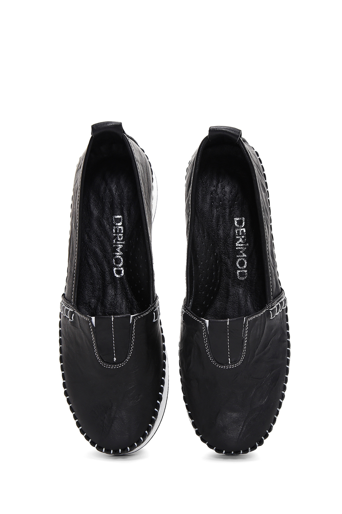 Derimod-Women's Black Thick Soled Genuine Leather Comfort Penny Loafer Shoes Casual Shoes 25Sfd332318 6