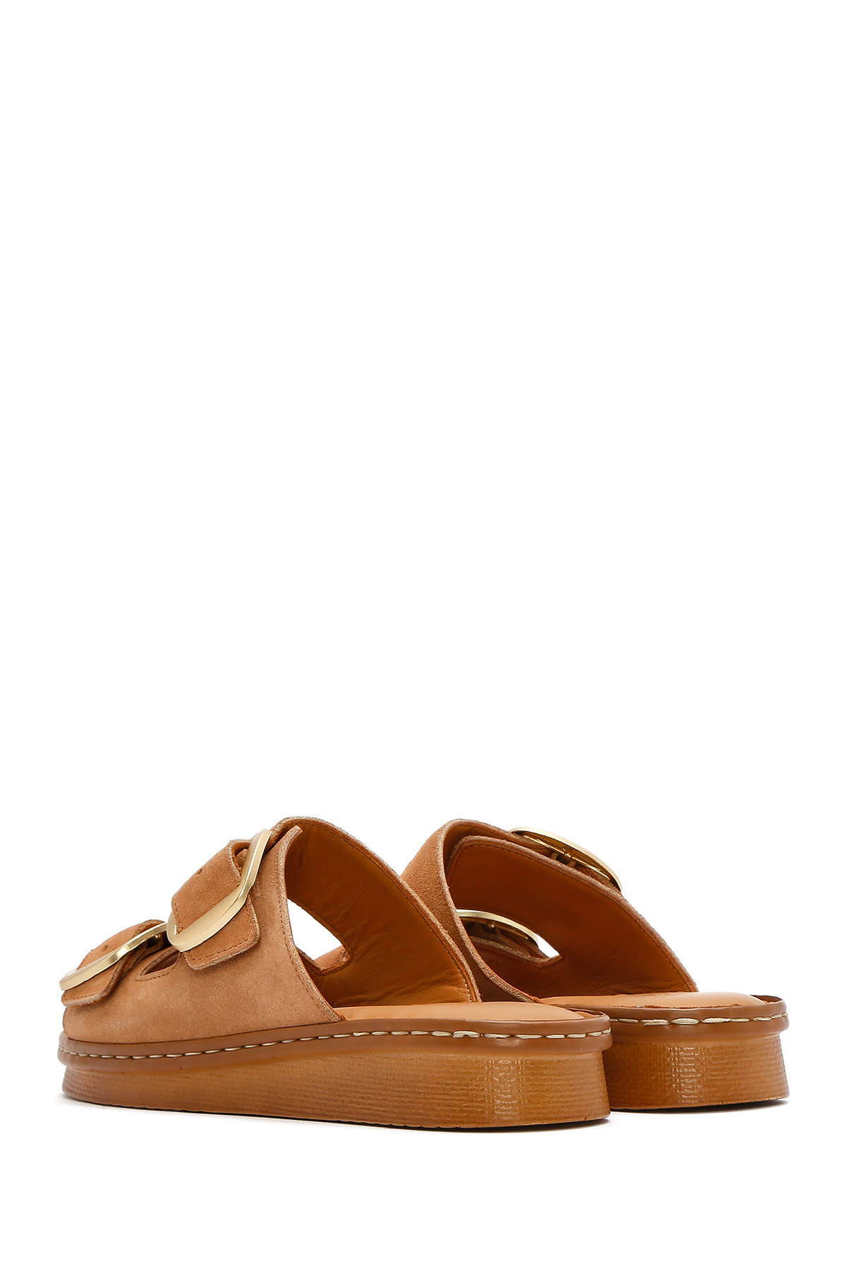 Derimod-Women's Powder Buckle Suede Leather Comfort Slippers 25Sfd 340110 5