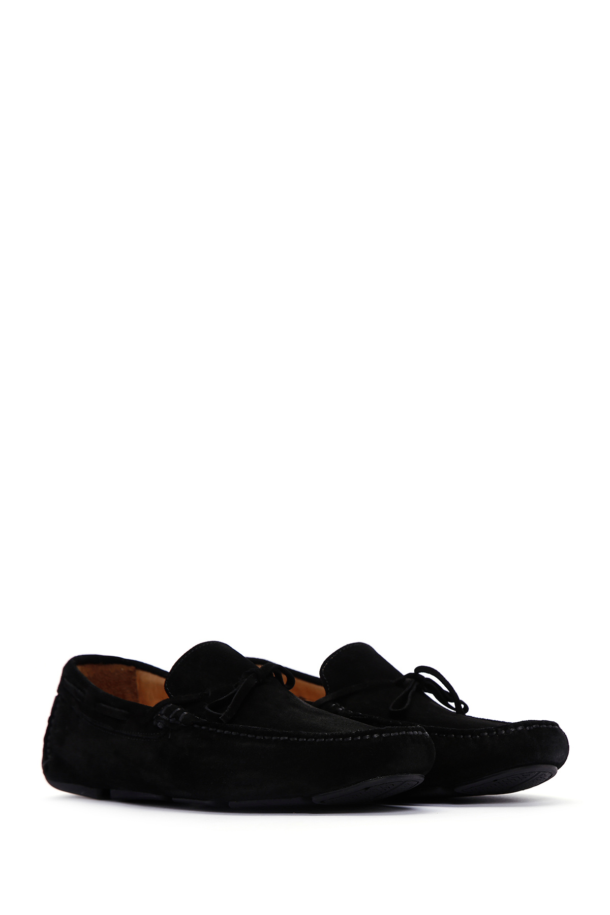 Derimod-Pantofi pentru bărbați din piele de căprioară neagră din piele naturală Penny Loafer Pantofi casual zilnic 25SFD630410 3