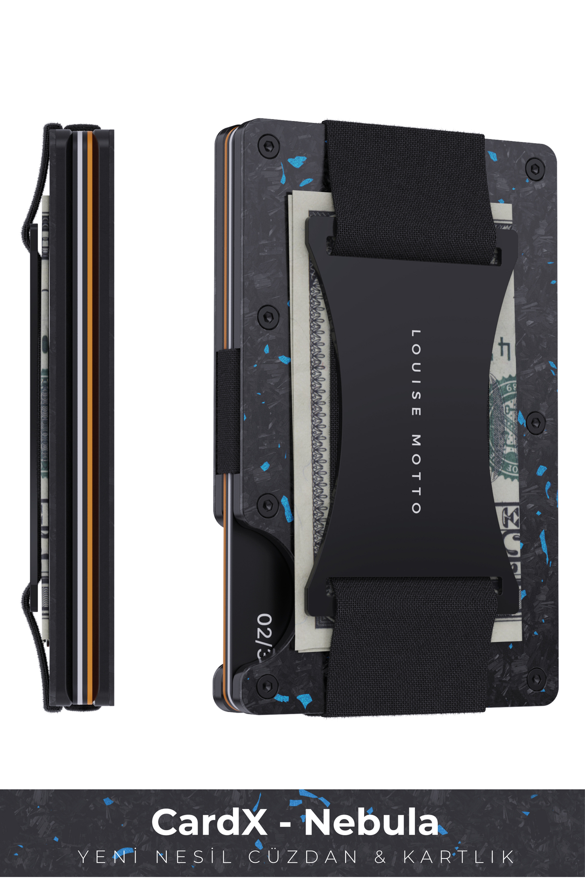 Cardx - Nebula Straps - Forged Carbon Wallet & Card Holder - Premium Series (BLUE)