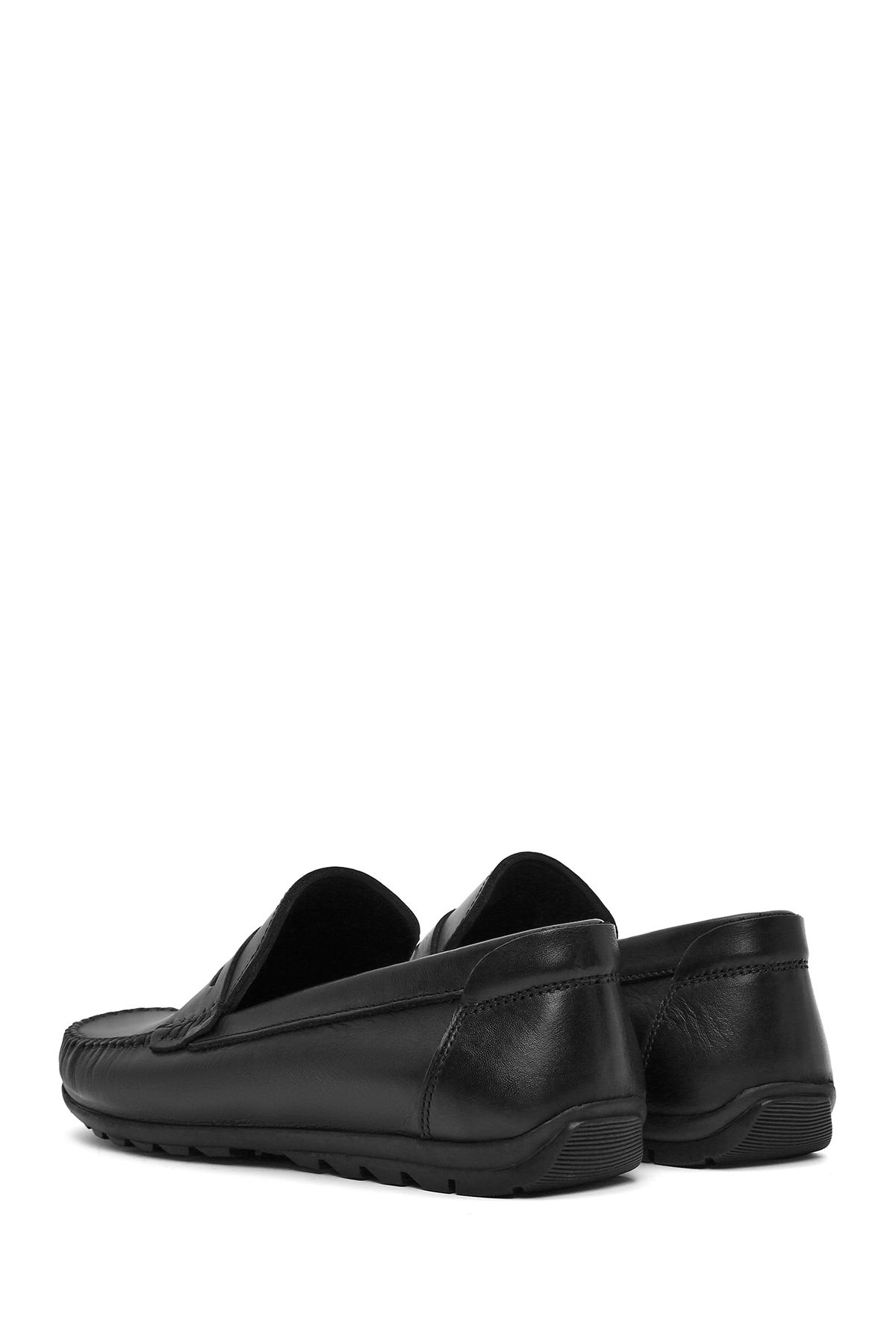 Derimod-Pánské černé kožené boty z pravé kůže pro volný čas Penny Loafer Boty pro každodenní nošení 25SFD755018 5