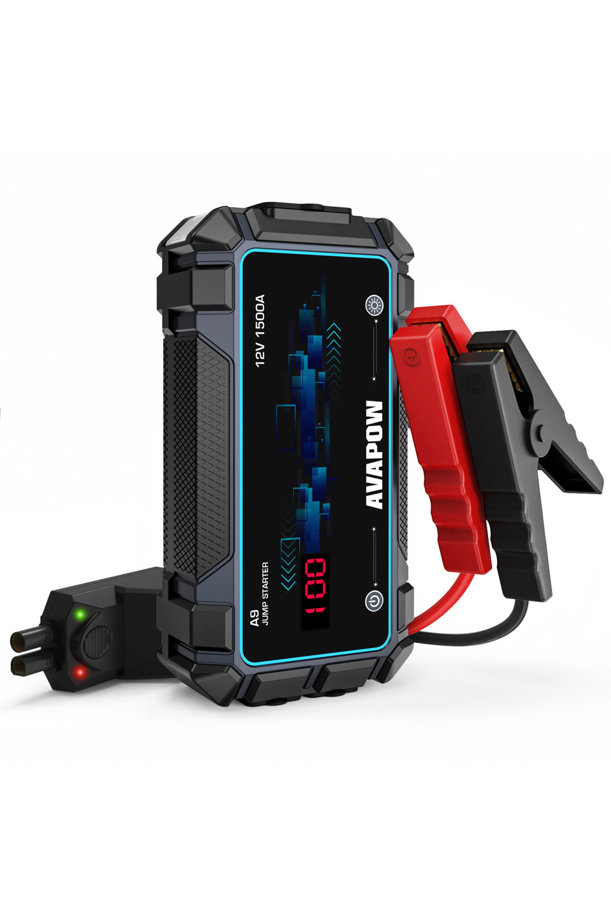 Avapow A9 29.6wh/8000mAh 1500A Jump Starter Taşınabilir Akü Takviye Kiti (Powerbank + LCD + LED Işık)
