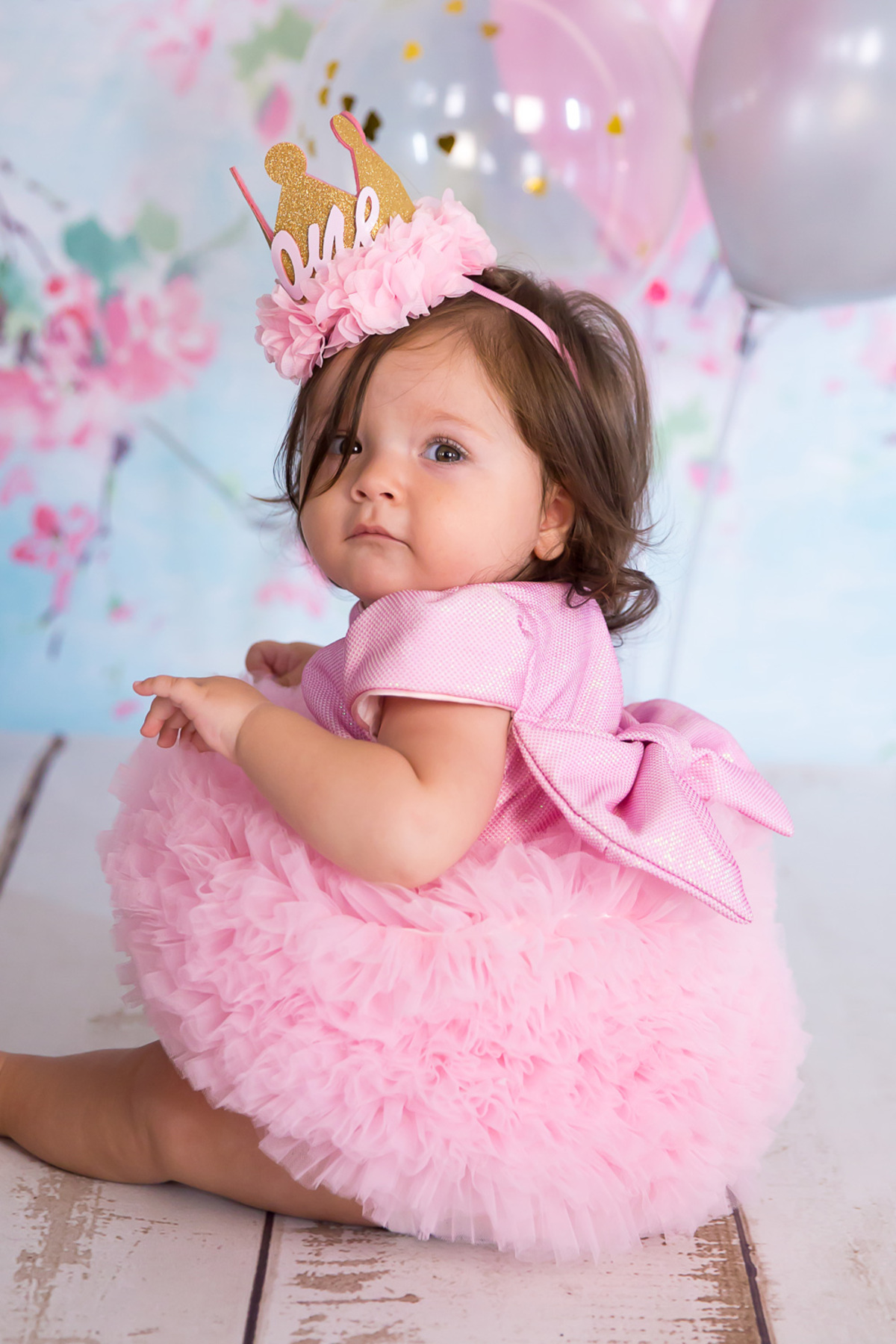 Le Mabelle Pembe Kısa Kollu Tütülü Bebek Prenses Elbise - Lina fotoğrafı 2 (önizleme)