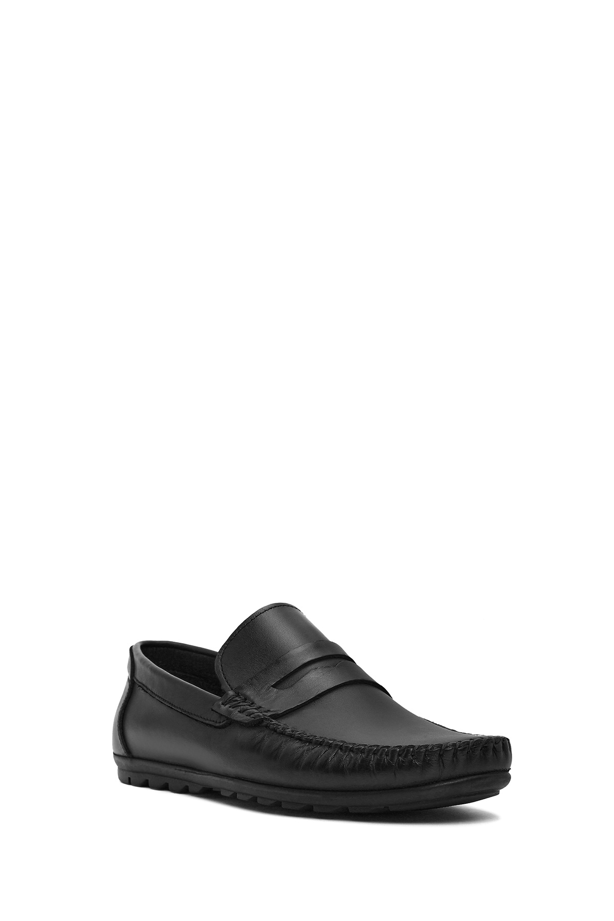Derimod-Pánské černé kožené boty z pravé kůže pro volný čas Penny Loafer Boty pro každodenní nošení 25SFD755018 6