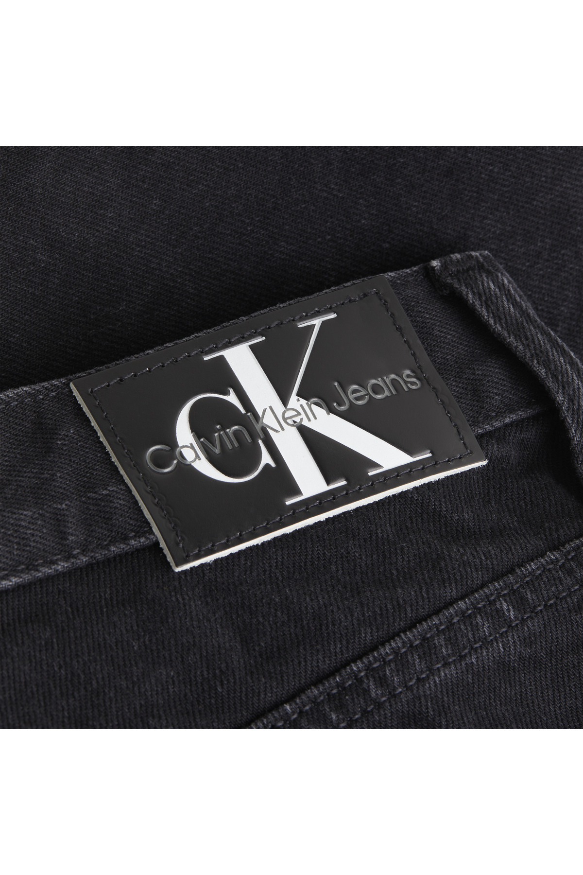 Calvin Klein-Women's Brand Logo Stylish Look Jeans Denim Fabric Short Capri Pants Denim Black Capri 3